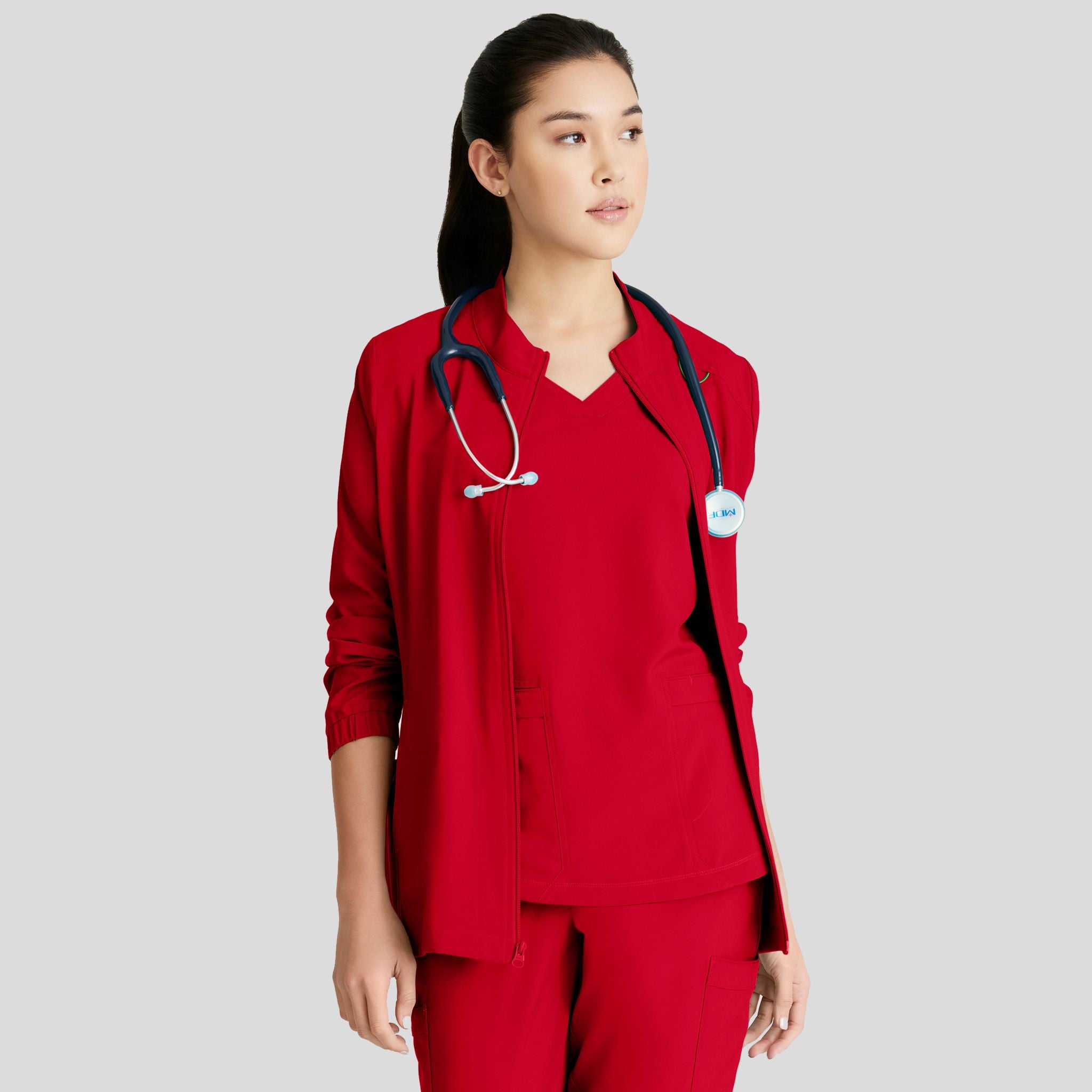 Virtue Warm-up Scrub Jacket | True Red