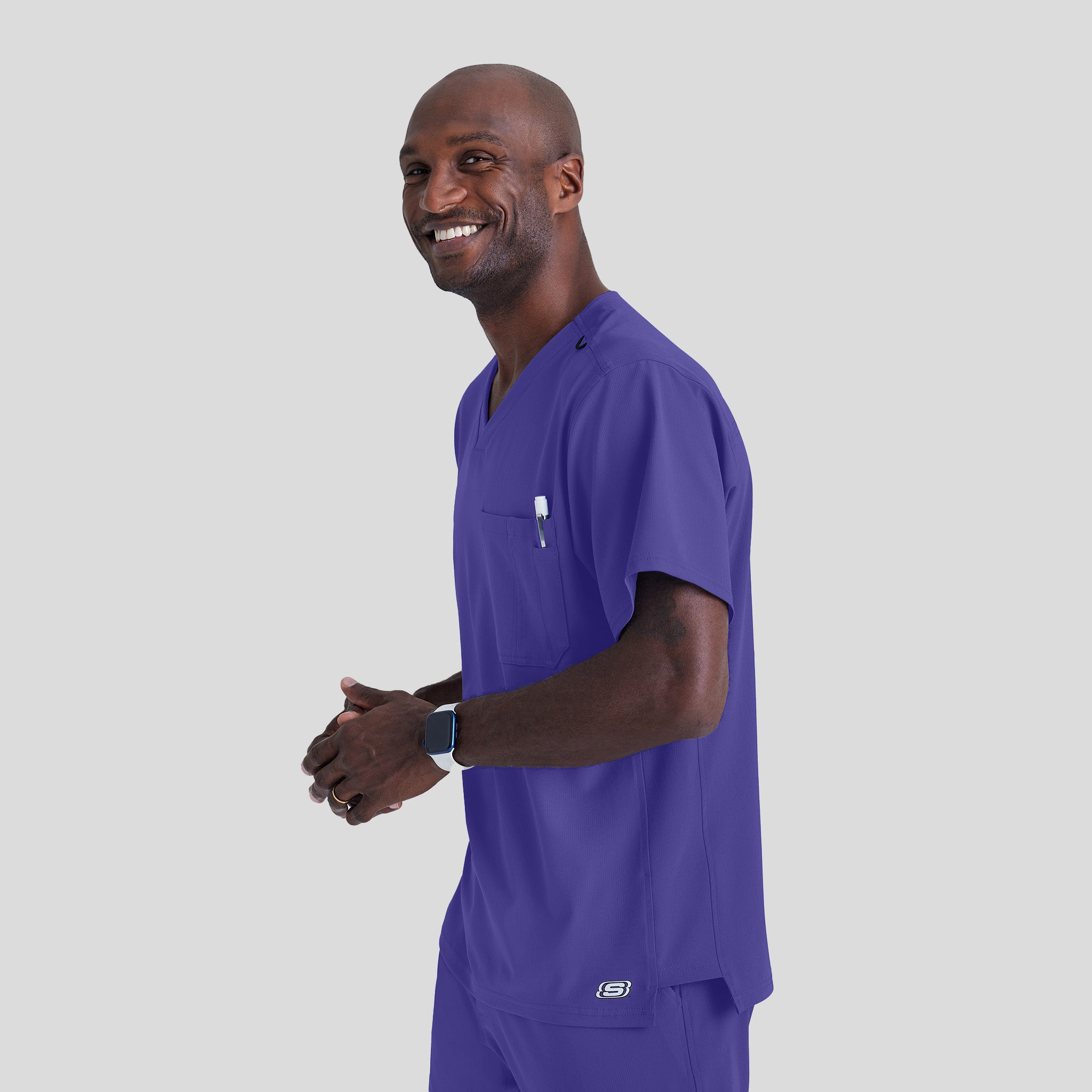 Men's Structure 1-Pocket V-Neck Scrub Top | Grape