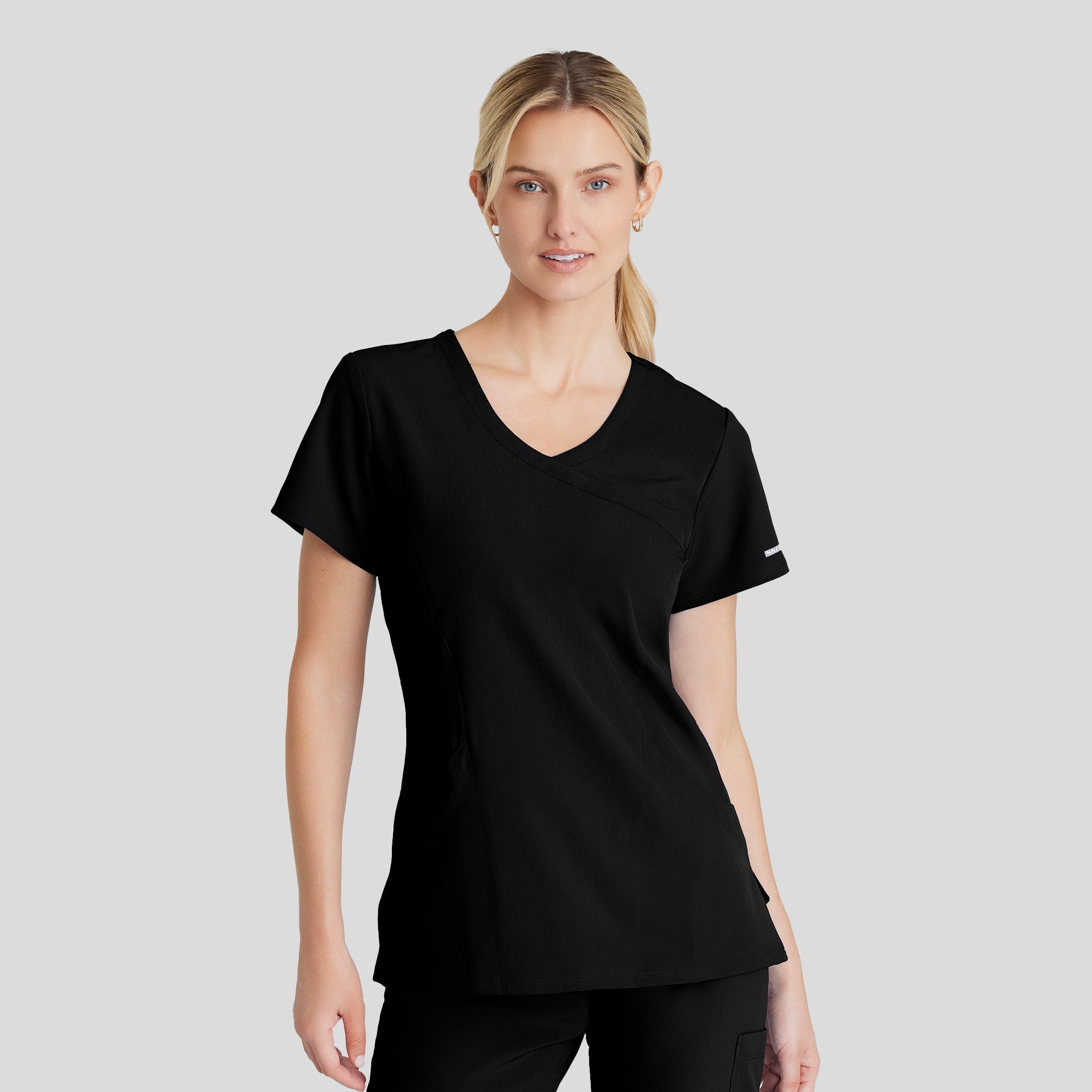 Reliance 3-Pocket Crossover V-Neck Scrub Top | Black