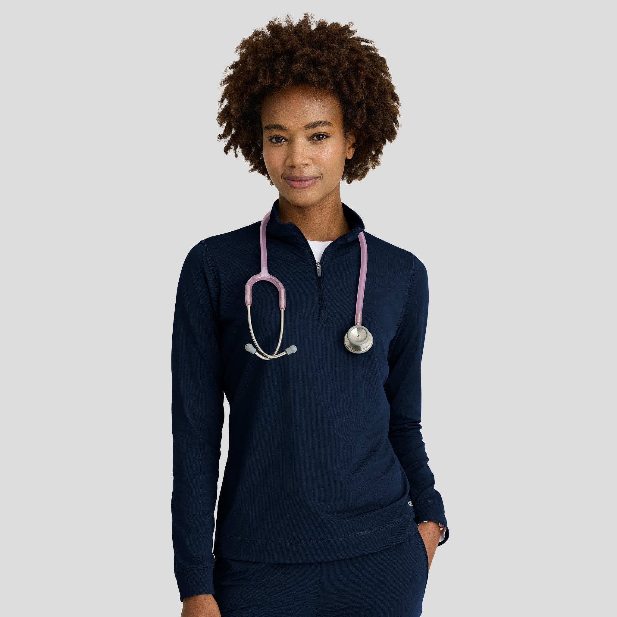 Atlas Women's Mock Neck Long Sleeve Top | Navy