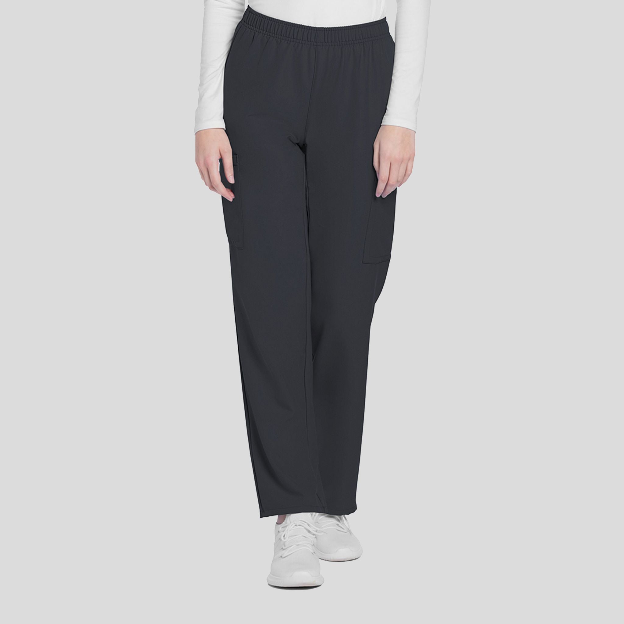 Mid Rise Pull-on Slim Leg Cargo Pant | Pewter