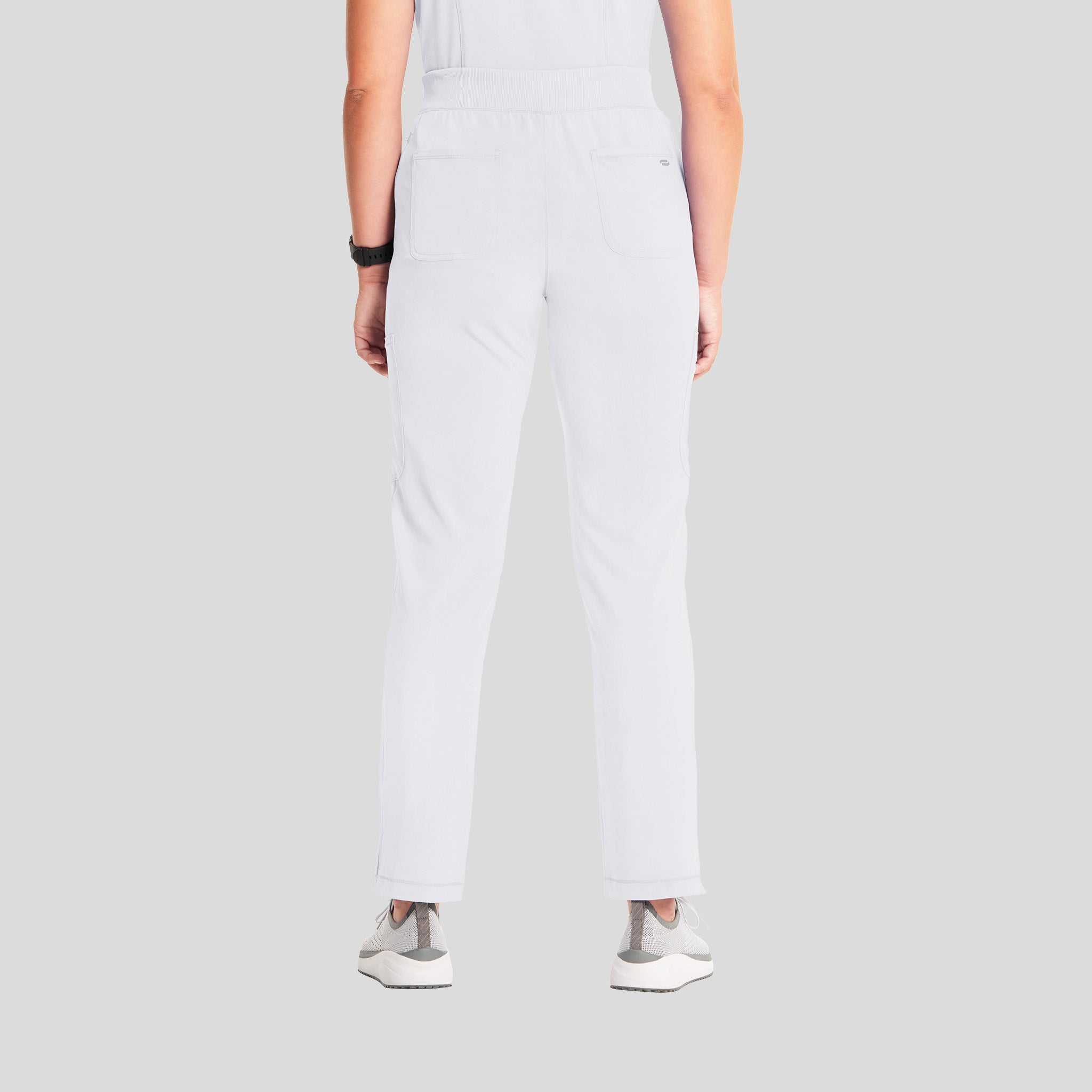 Inifnity Mid Rise Tapered Leg Pull-On Scrub Pant | White