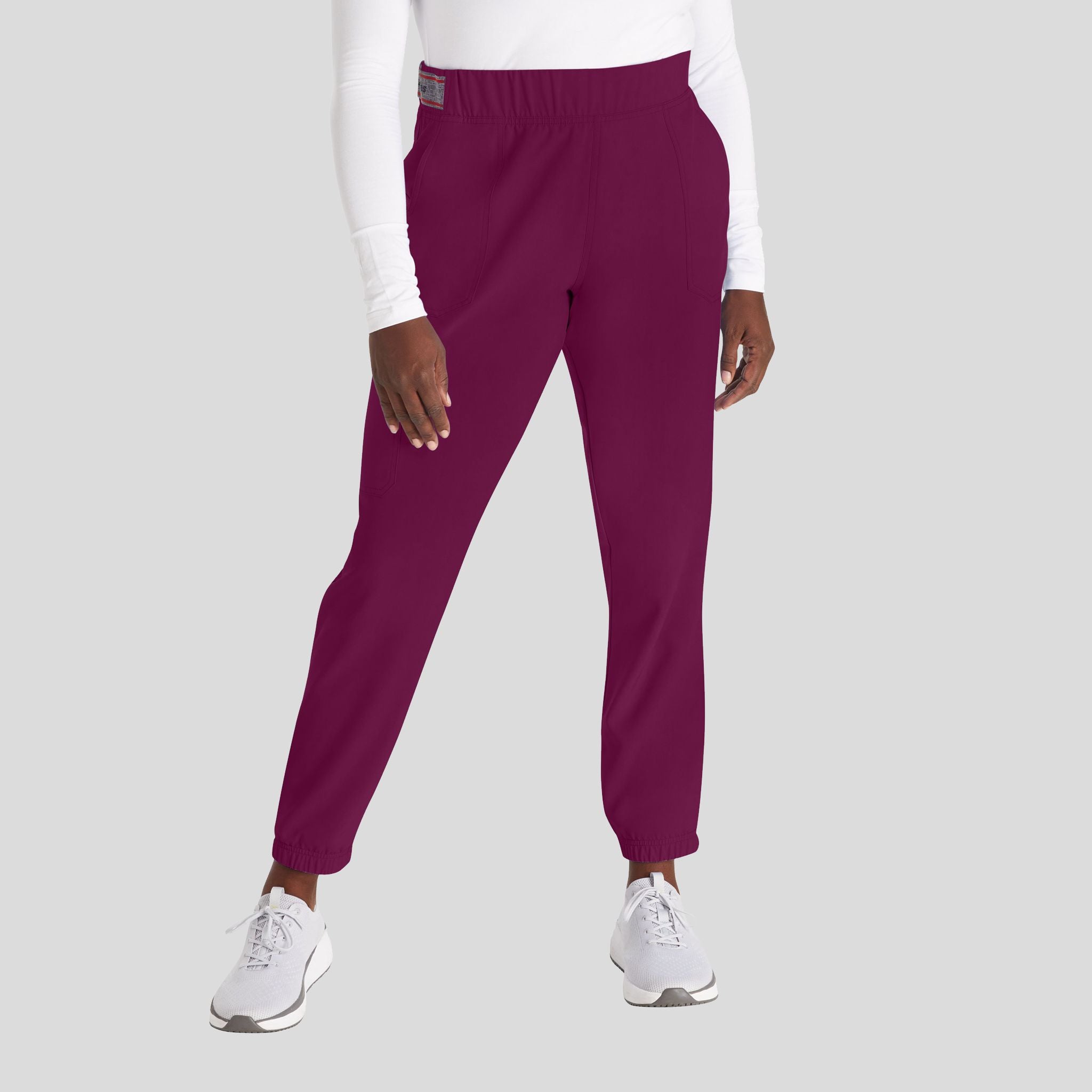 Women's Mid Rise Jogger Scrub Pant | Wine