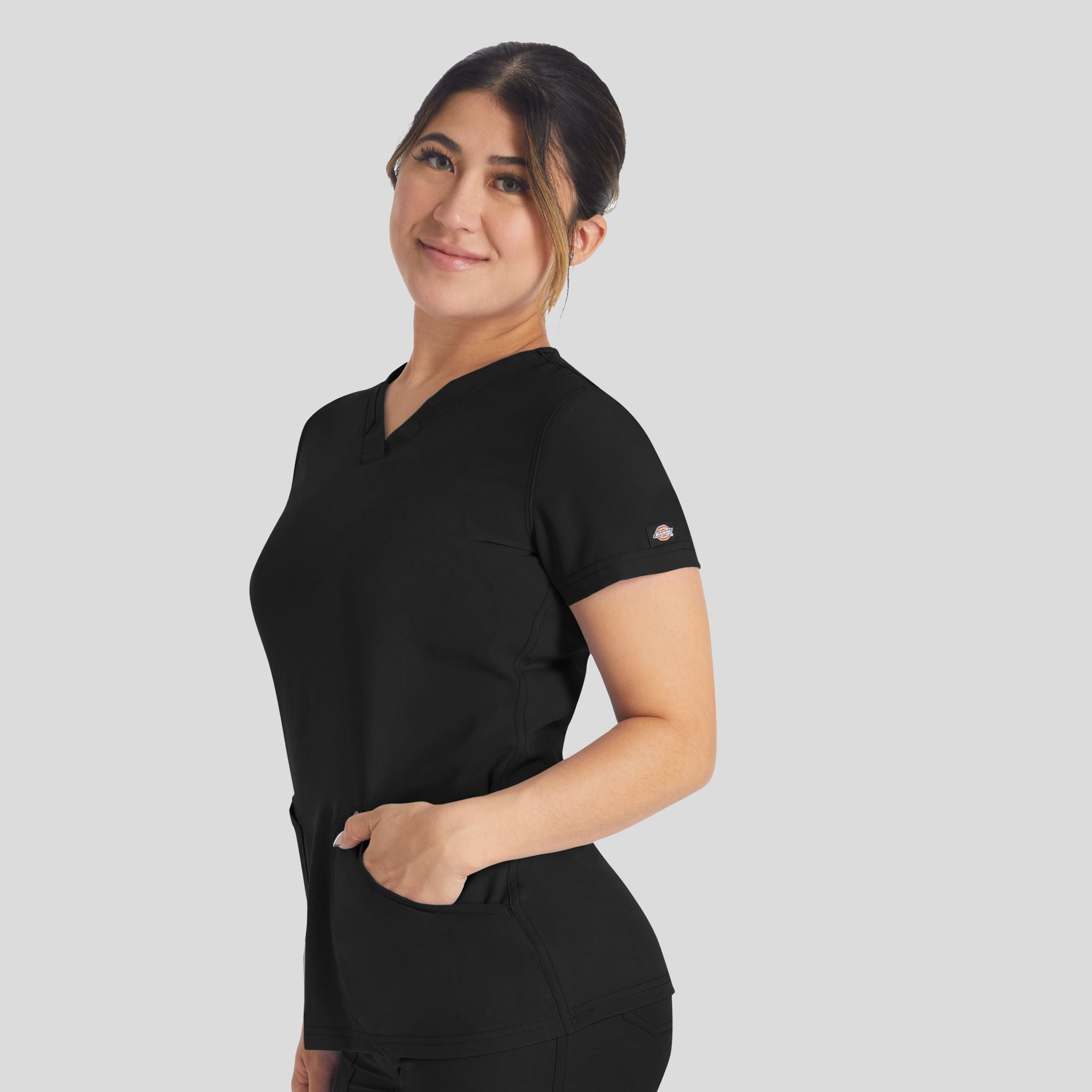Women's V-Neck Scrub Top | Black