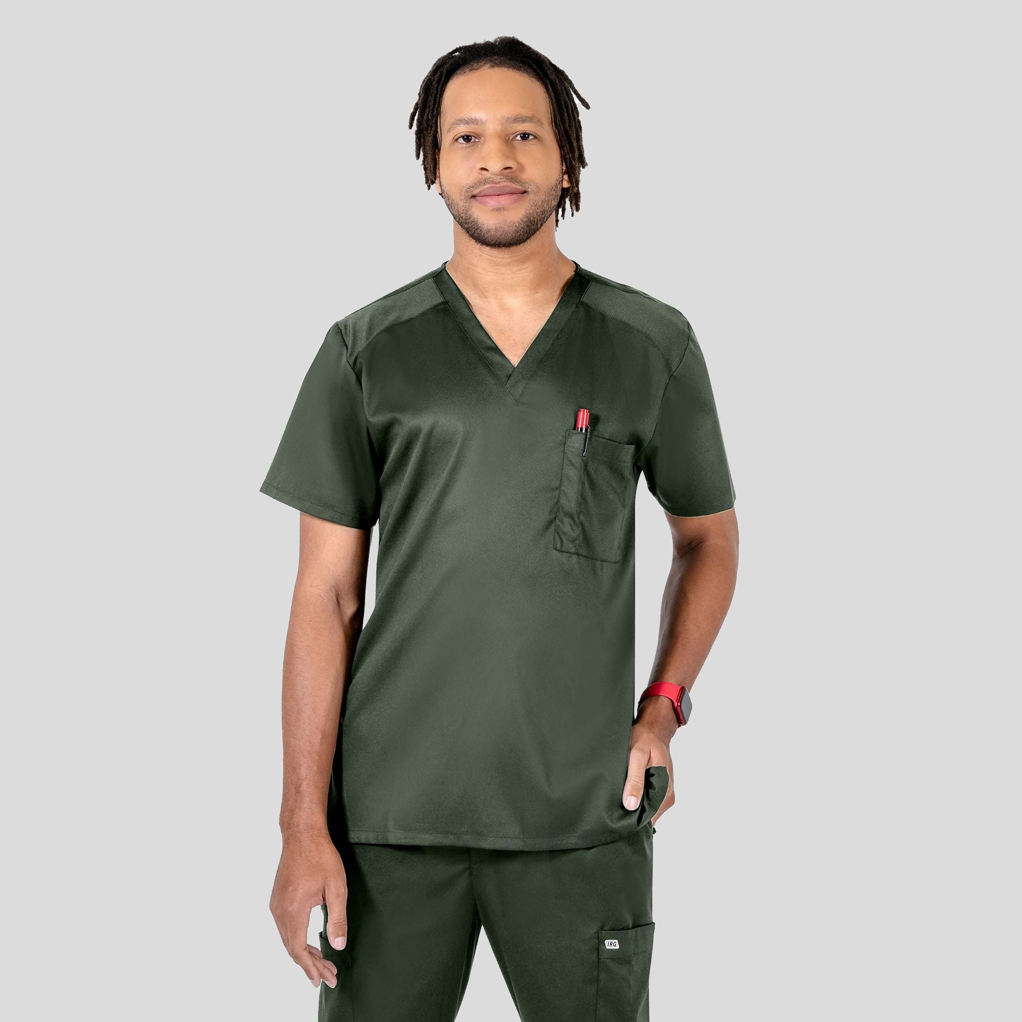 Menβs V-Neck Top | Olive