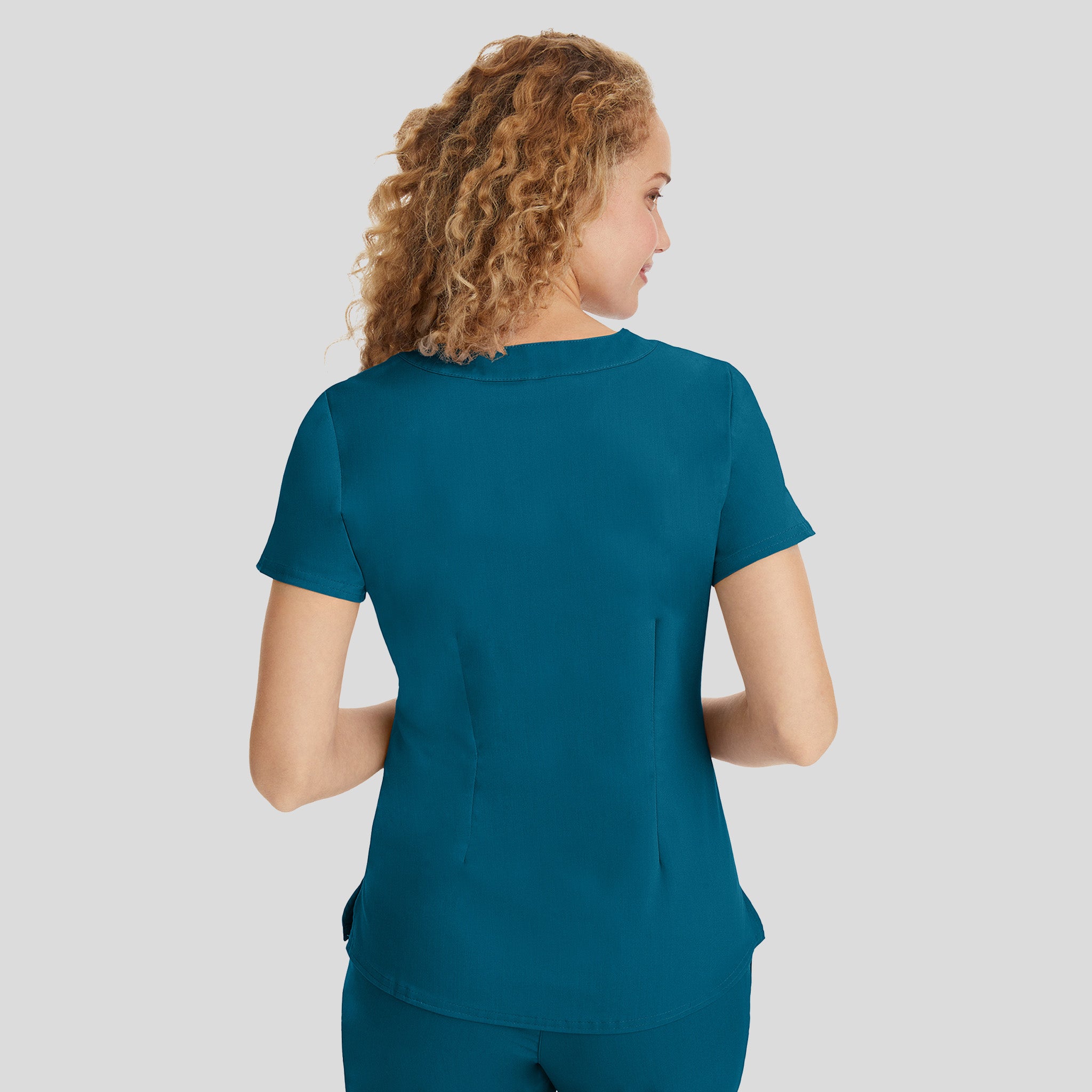 Jane Y-Neck Scrub Top | Caribbean