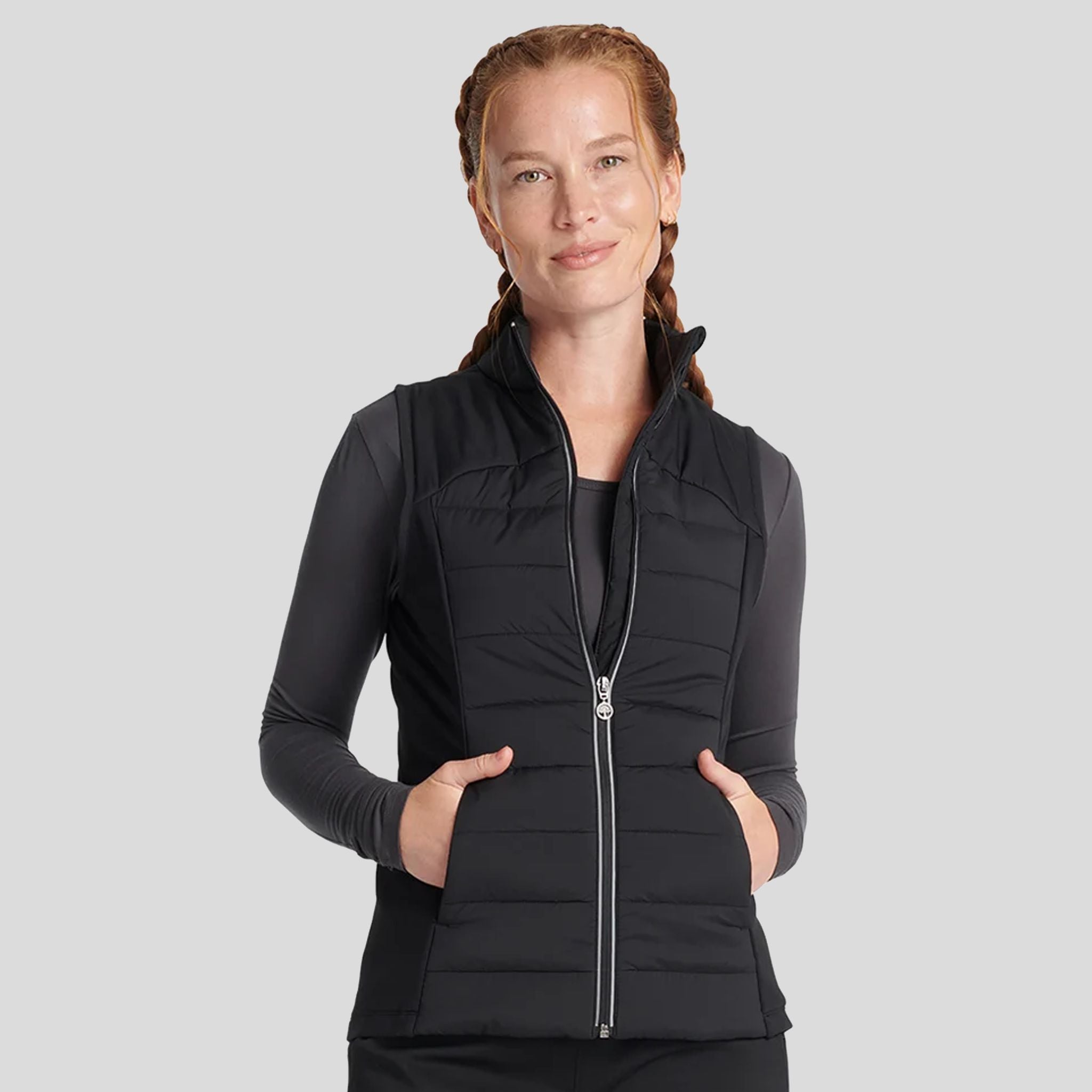 Khloe Sleeveless Jacket | Black