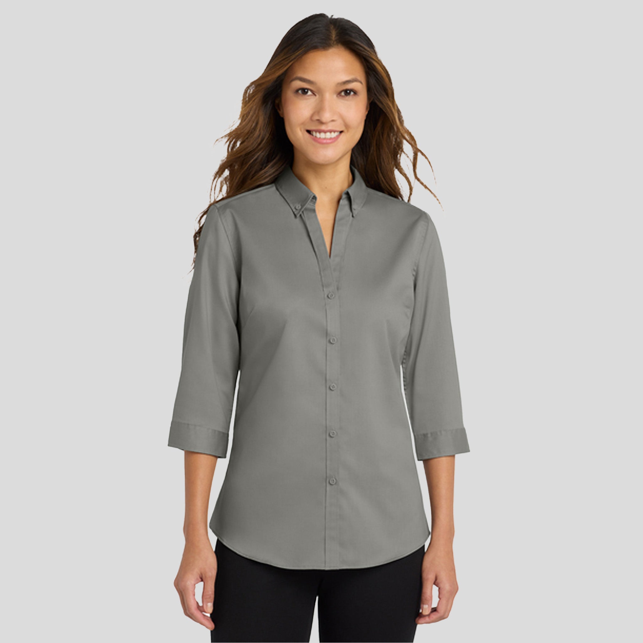 Women's 3/4-Sleeve SuperProβ’ Twill Shirt | Monument Grey