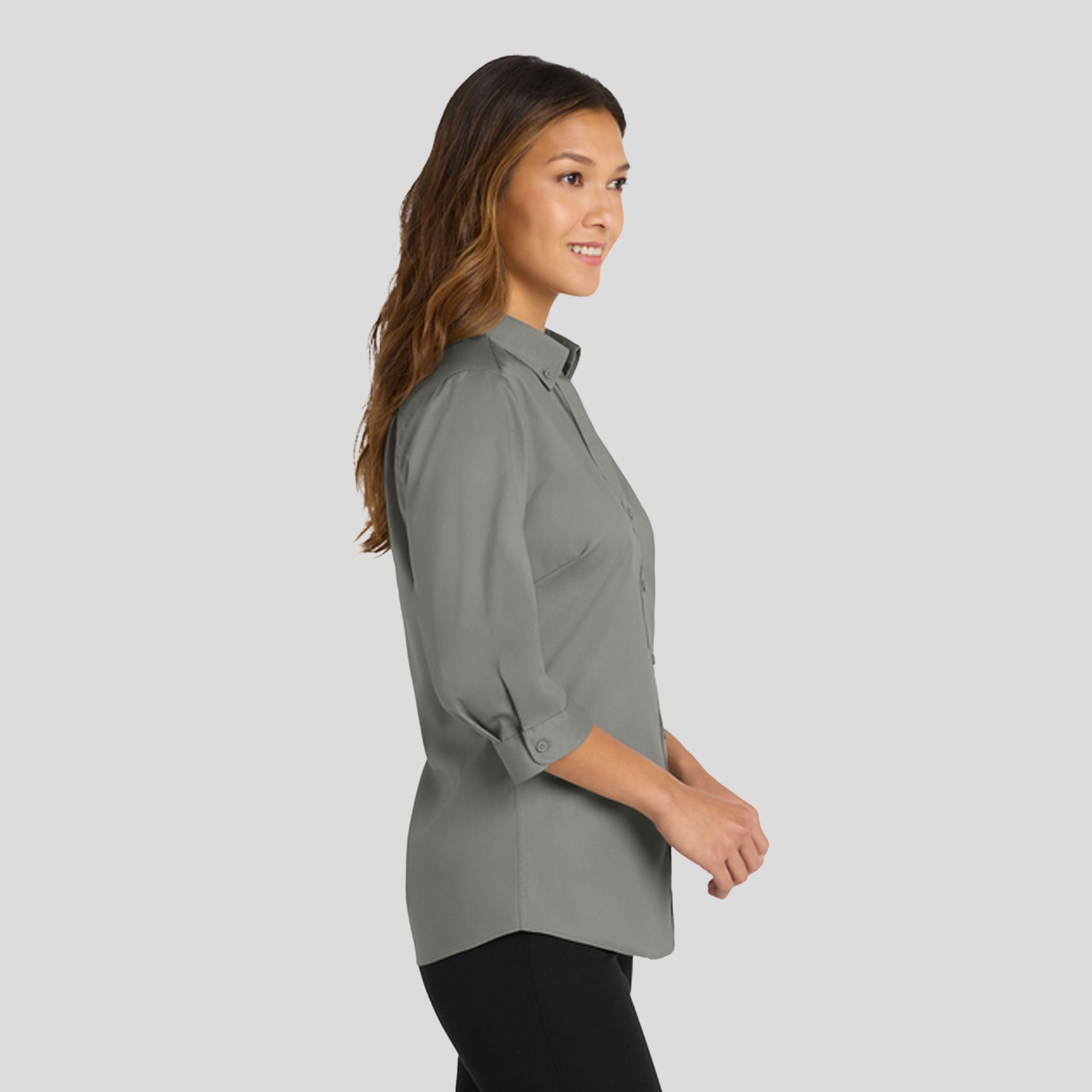 Women's 3/4-Sleeve SuperProβ’ Twill Shirt | Monument Grey