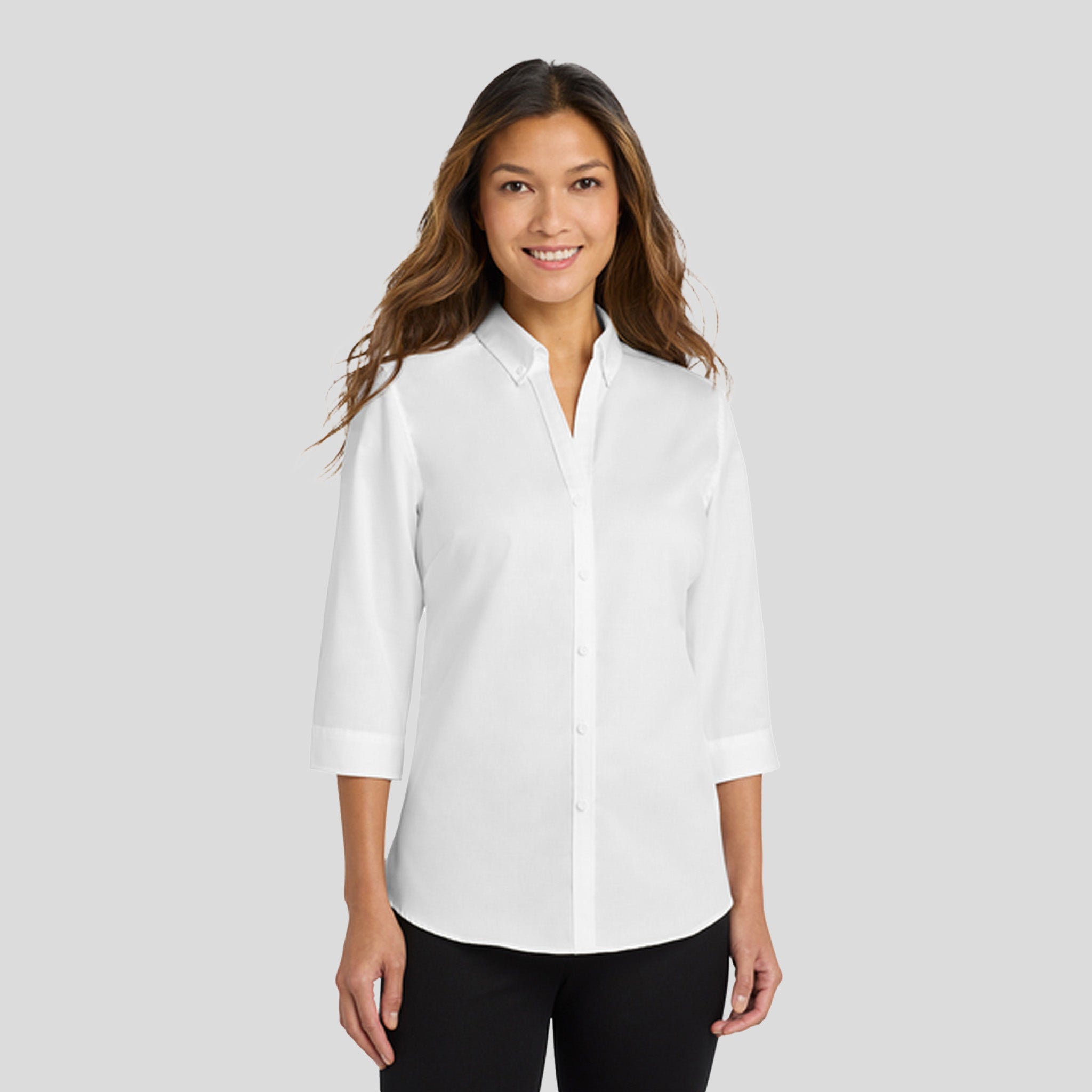 Women's 3/4-Sleeve SuperProβ’ Twill Shirt | White