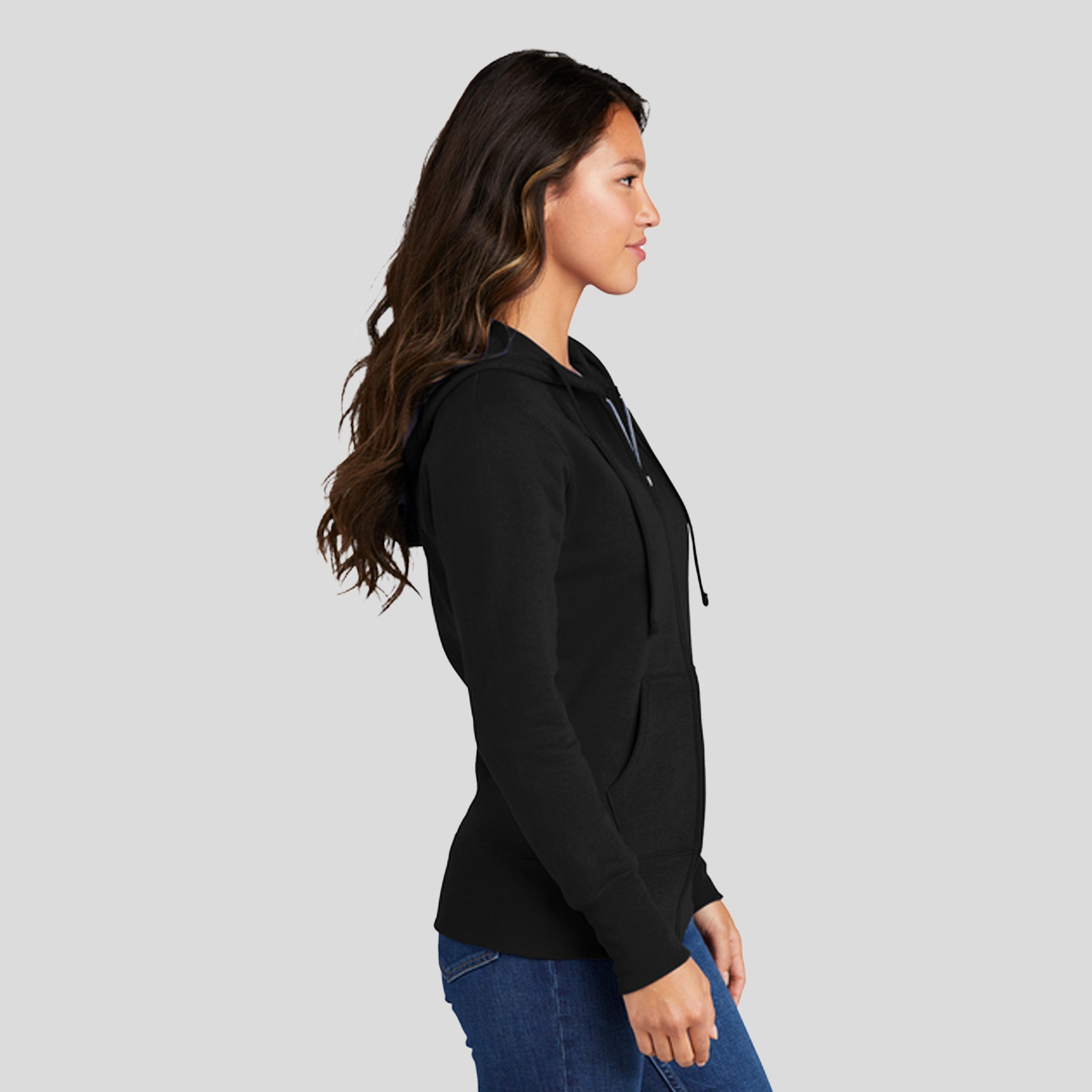Women's Core Fleece Full-Zip Hooded Sweatshirt | Jet Black