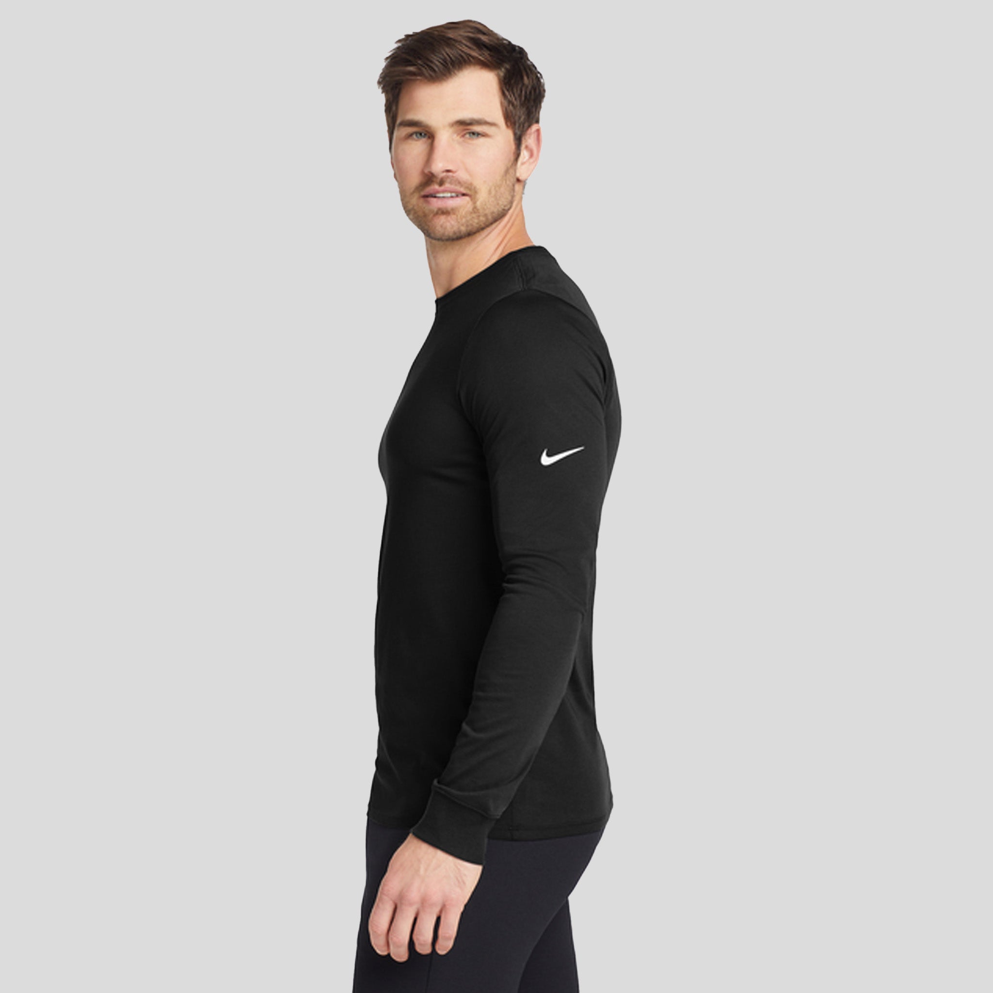 Men's Dri-FIT Cotton/Poly Long Sleeve Tee | Black