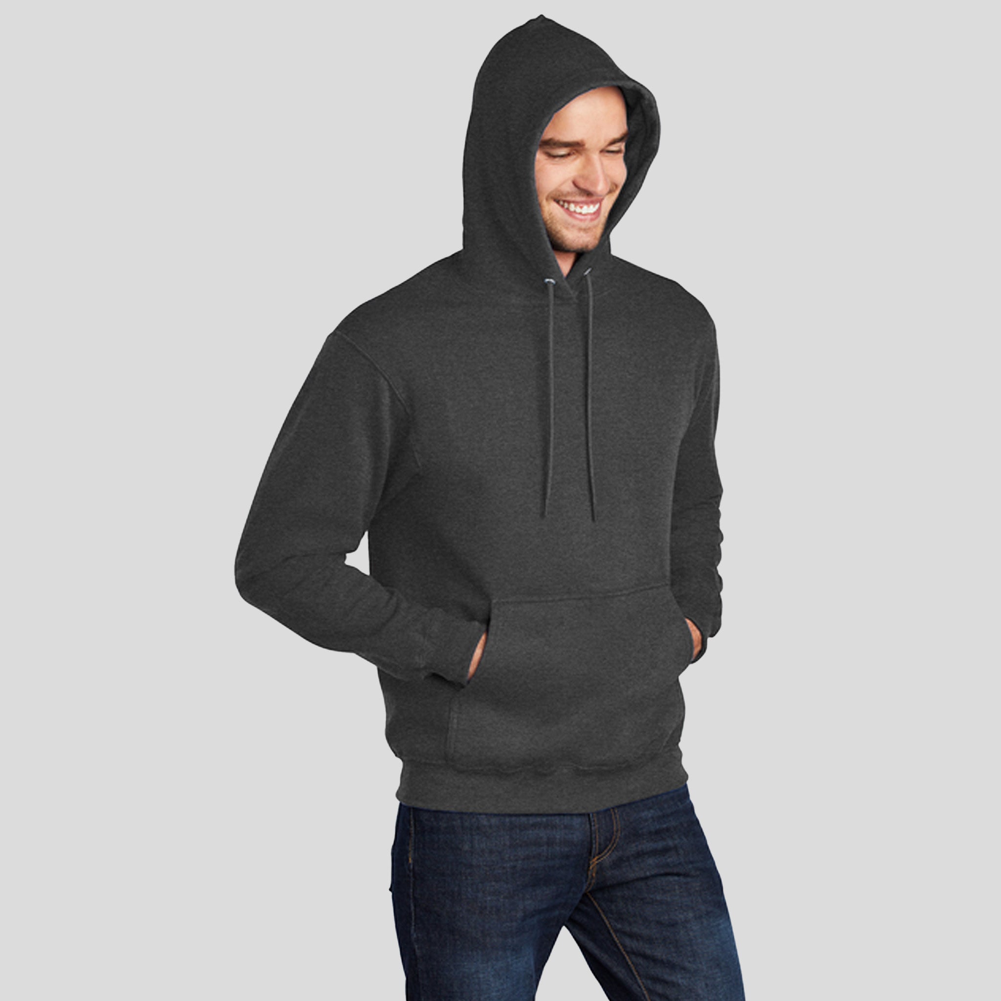 Men's Tall Core Fleece Pullover Hooded Sweatshirt | Dark Heather Grey