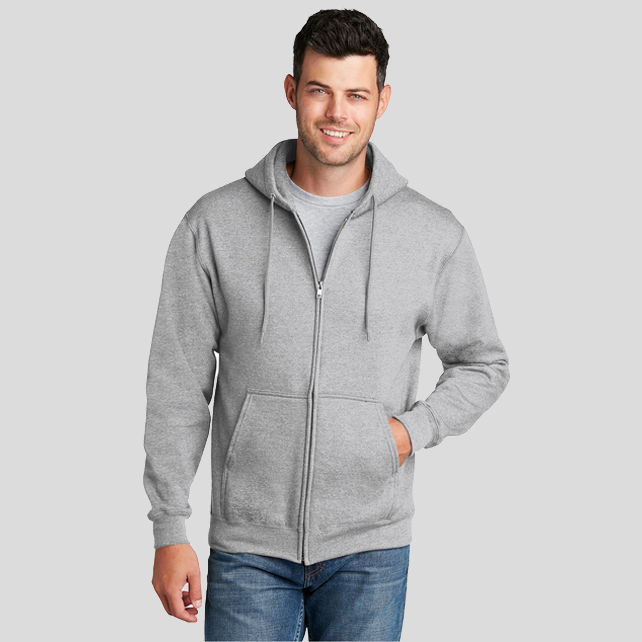 Men's Core Fleece Full-Zip Hooded Sweatshirt | Ash