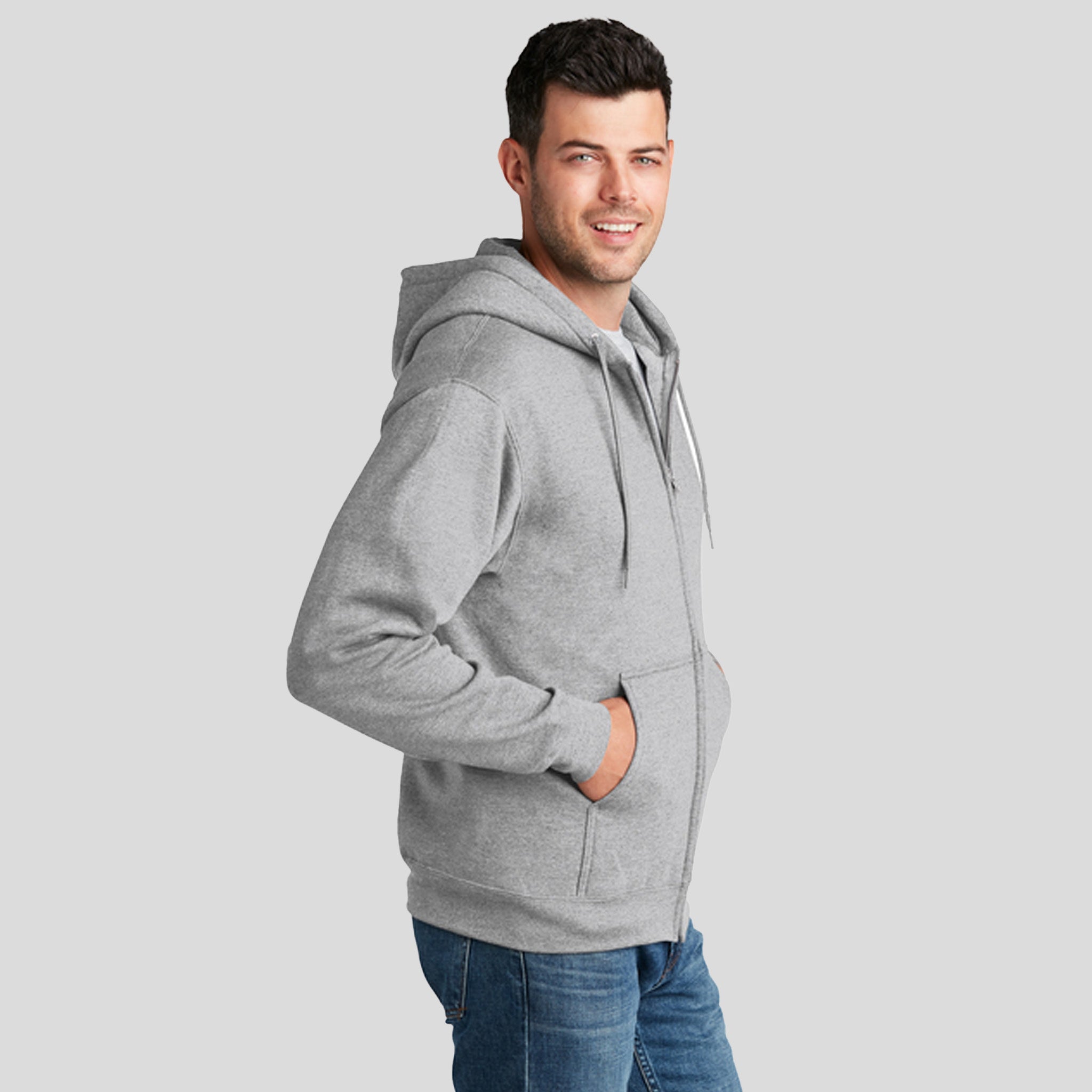 Men's Core Fleece Full-Zip Hooded Sweatshirt | Ash