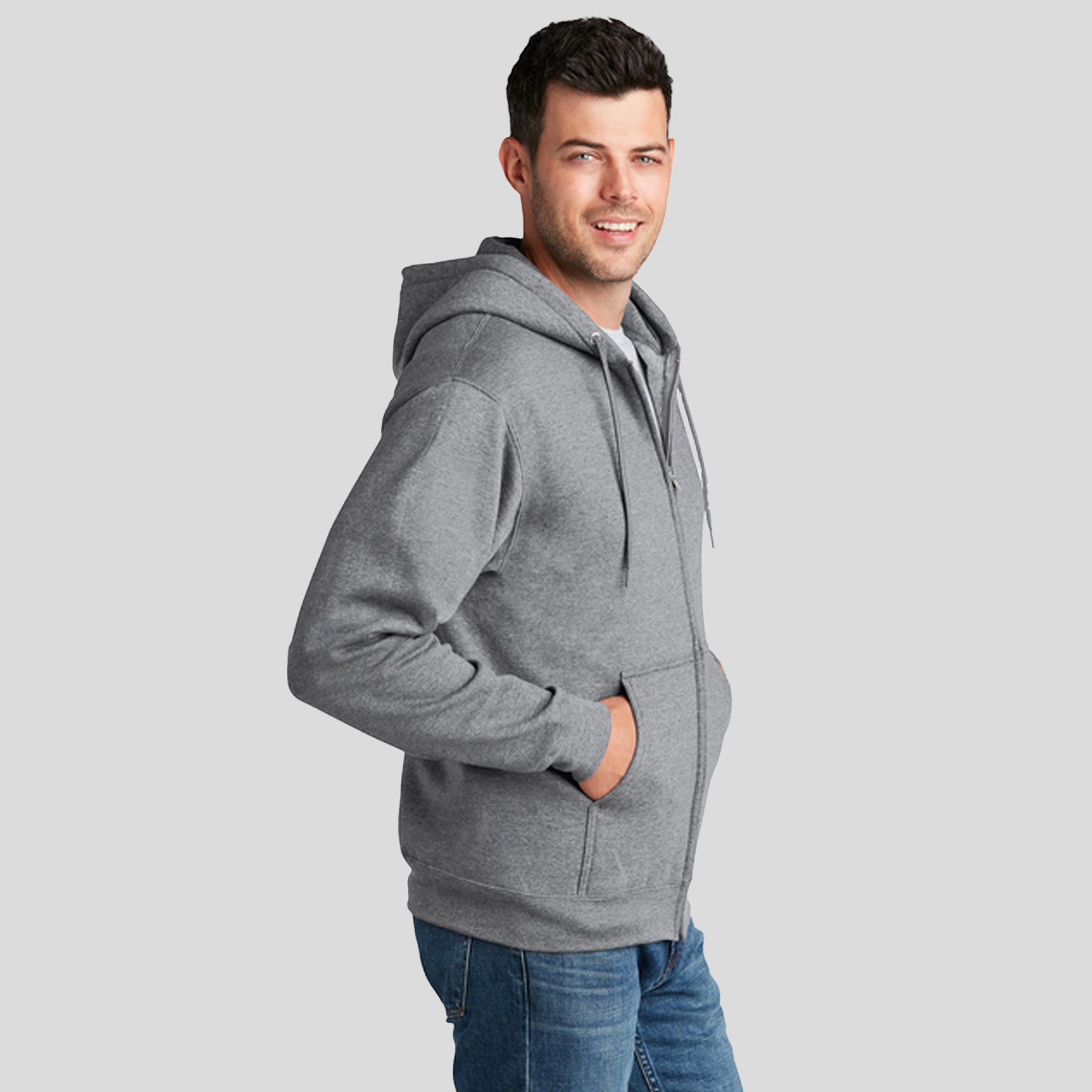 Men's Core Fleece Full-Zip Hooded Sweatshirt | Athletic Heather