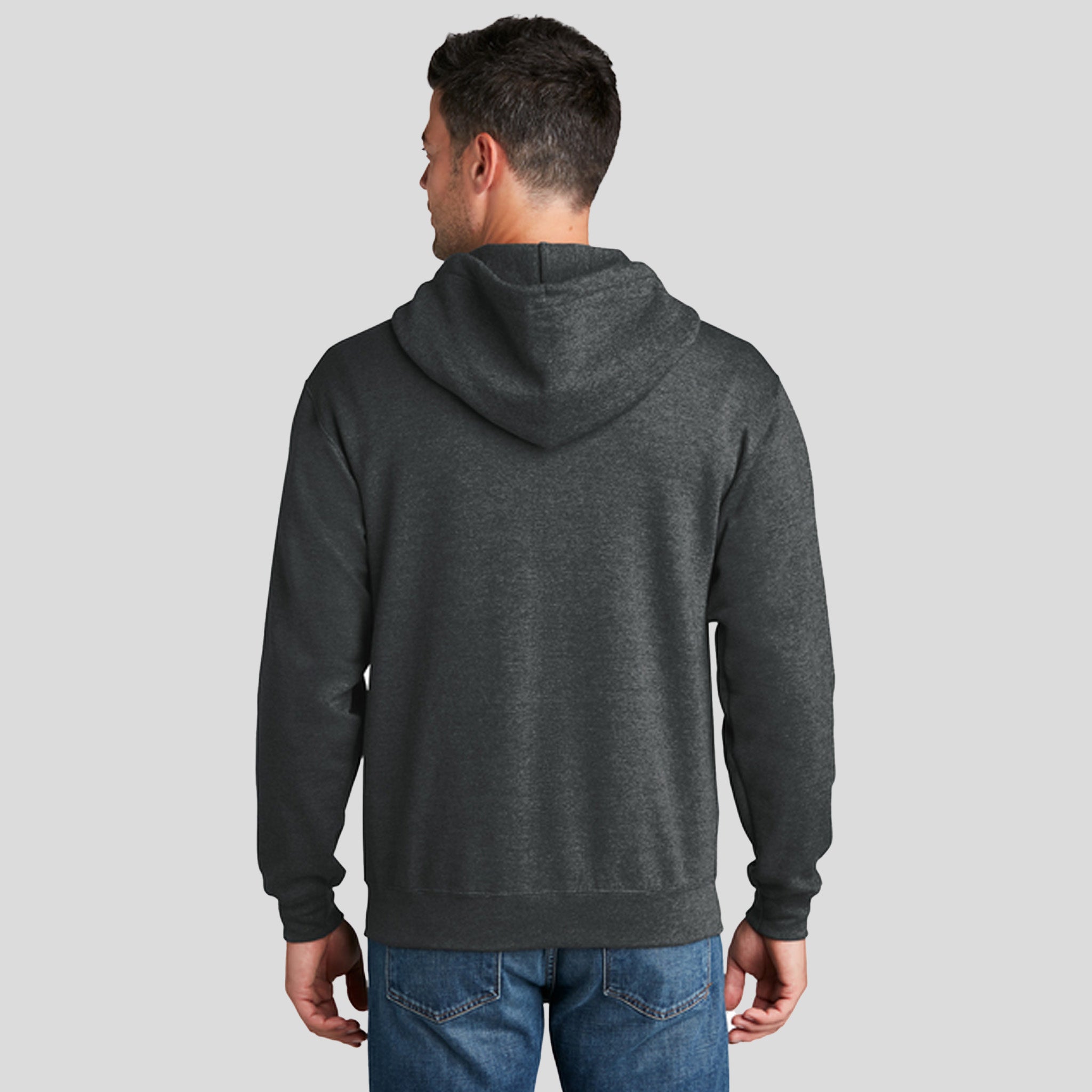 Men's Core Fleece Full-Zip Hooded Sweatshirt | Black Heather