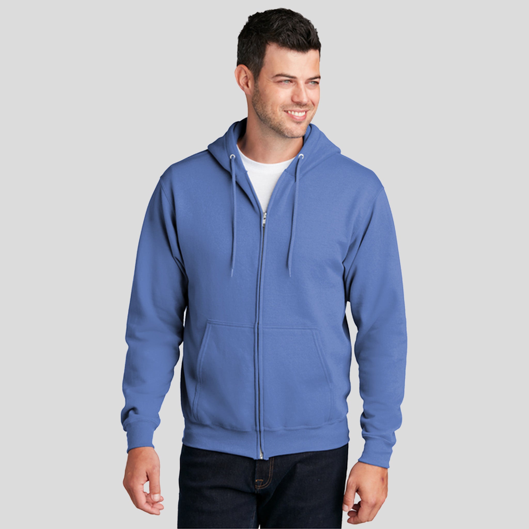 Men's Core Fleece Full-Zip Hooded Sweatshirt | Carolina Blue