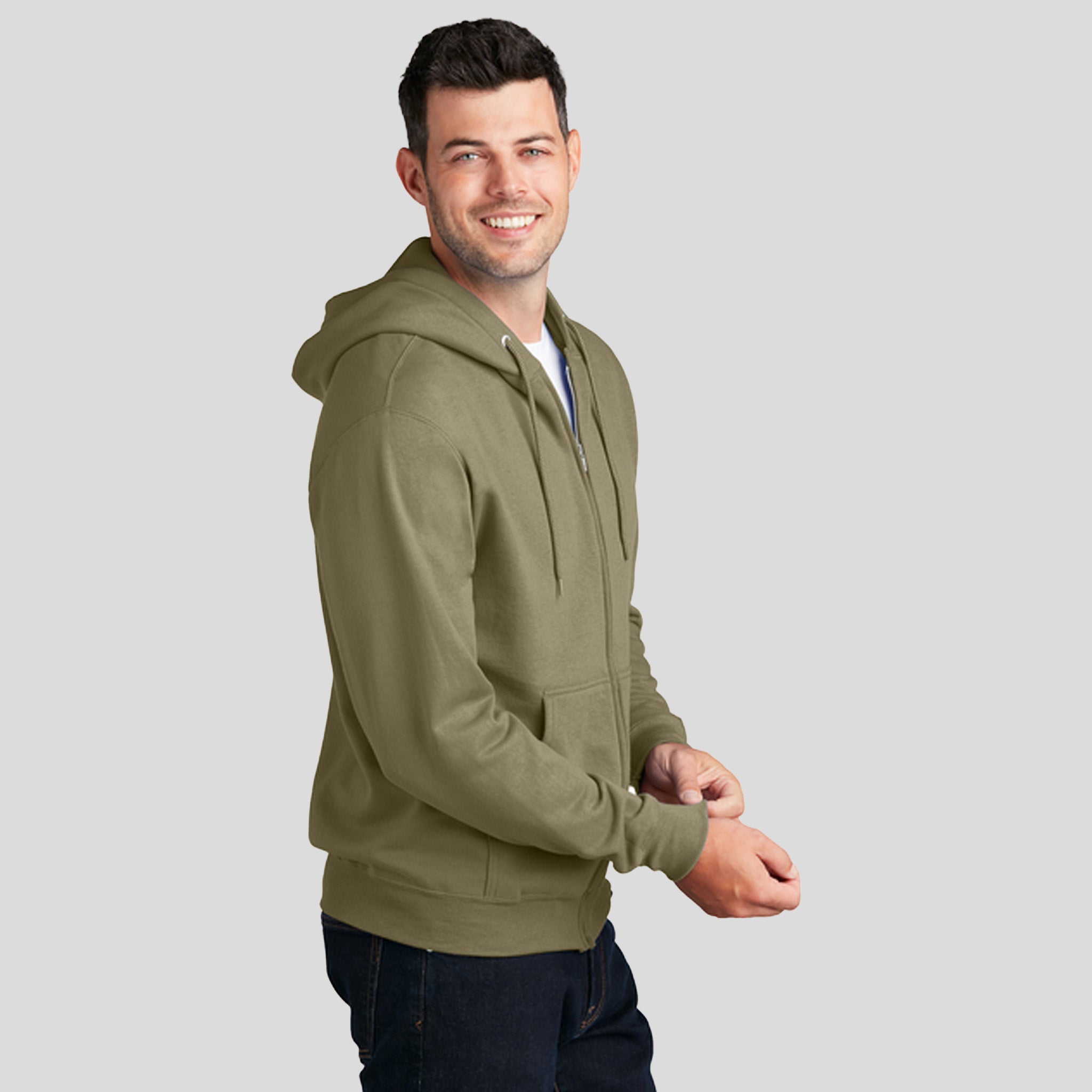 Men's Core Fleece Full-Zip Hooded Sweatshirt | Coyote Brown