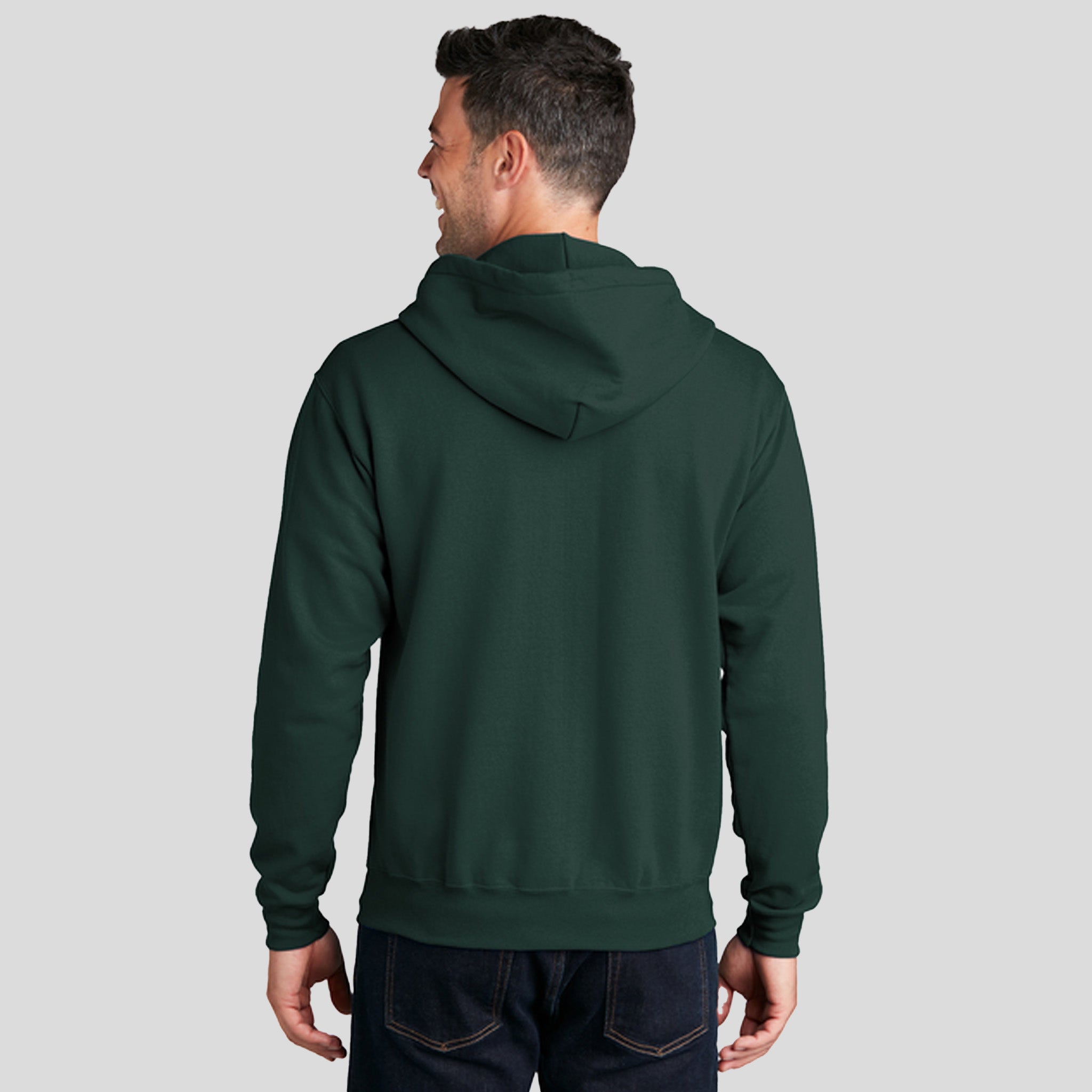 Men's Core Fleece Full-Zip Hooded Sweatshirt | Dark Green