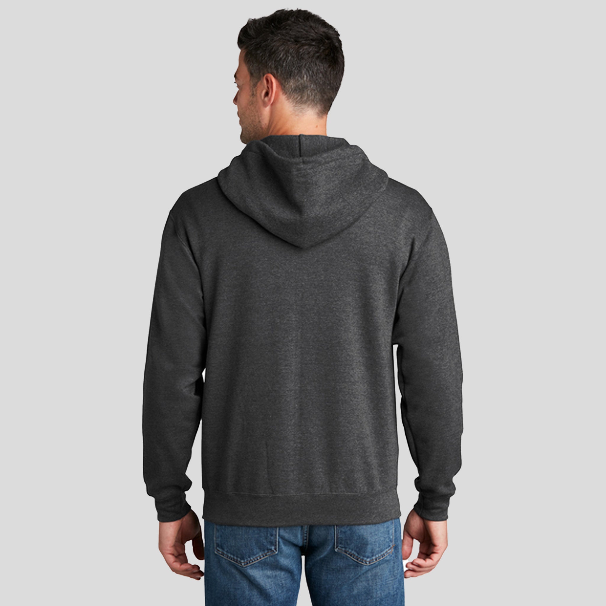 Men's Core Fleece Full-Zip Hooded Sweatshirt | Dark Heather Grey