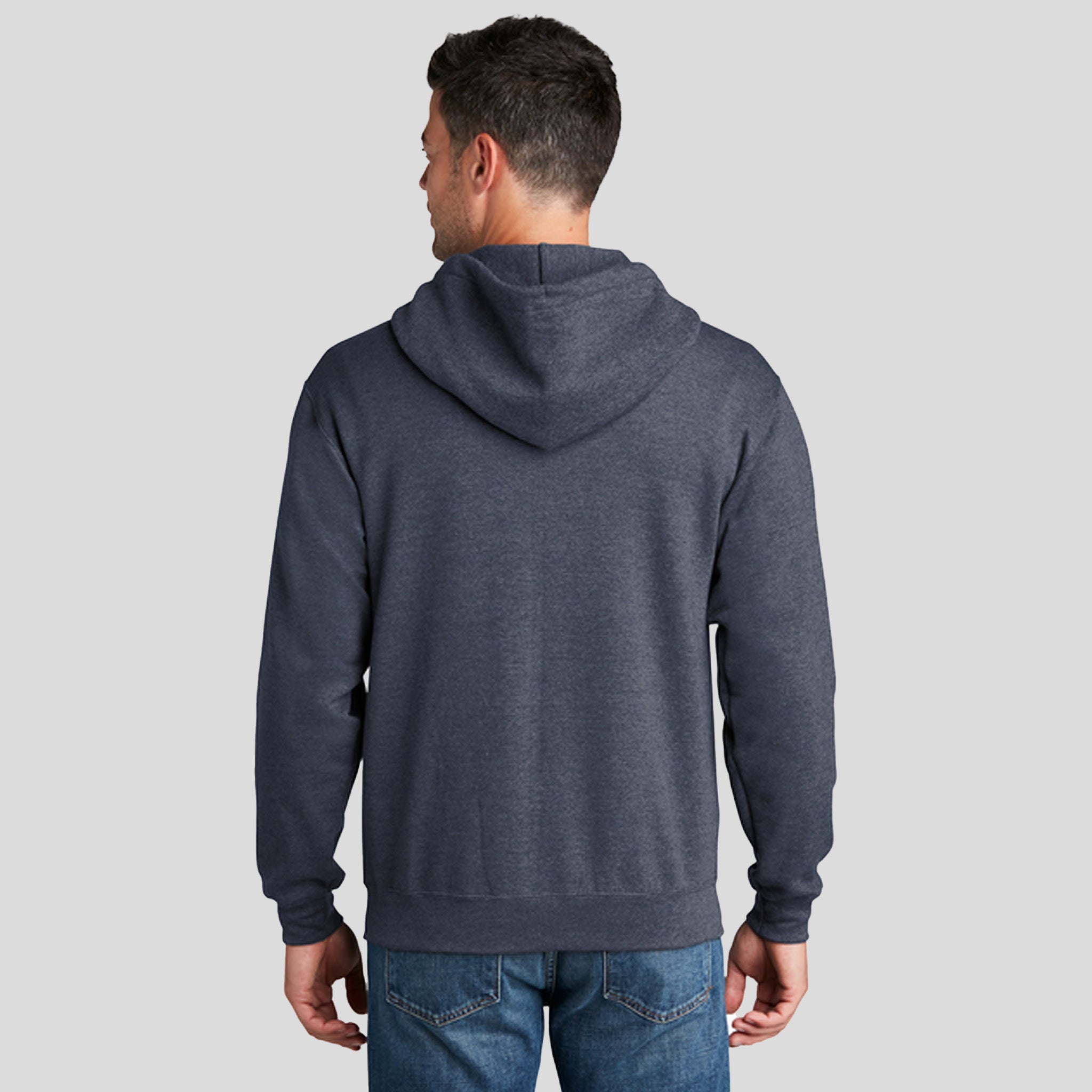 Men's Core Fleece Full-Zip Hooded Sweatshirt | Heather Navy