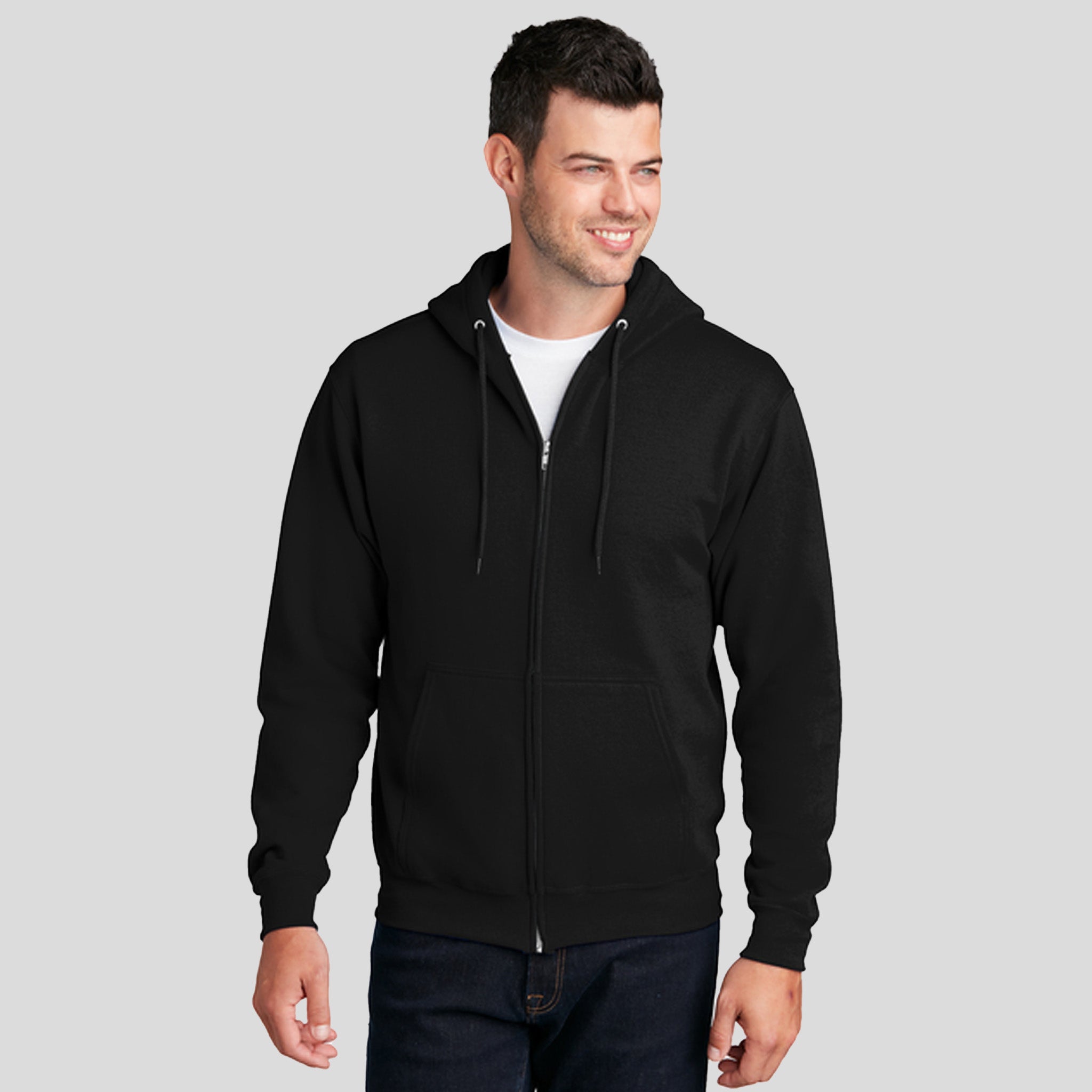 Men's Core Fleece Full-Zip Hooded Sweatshirt | Jet Black