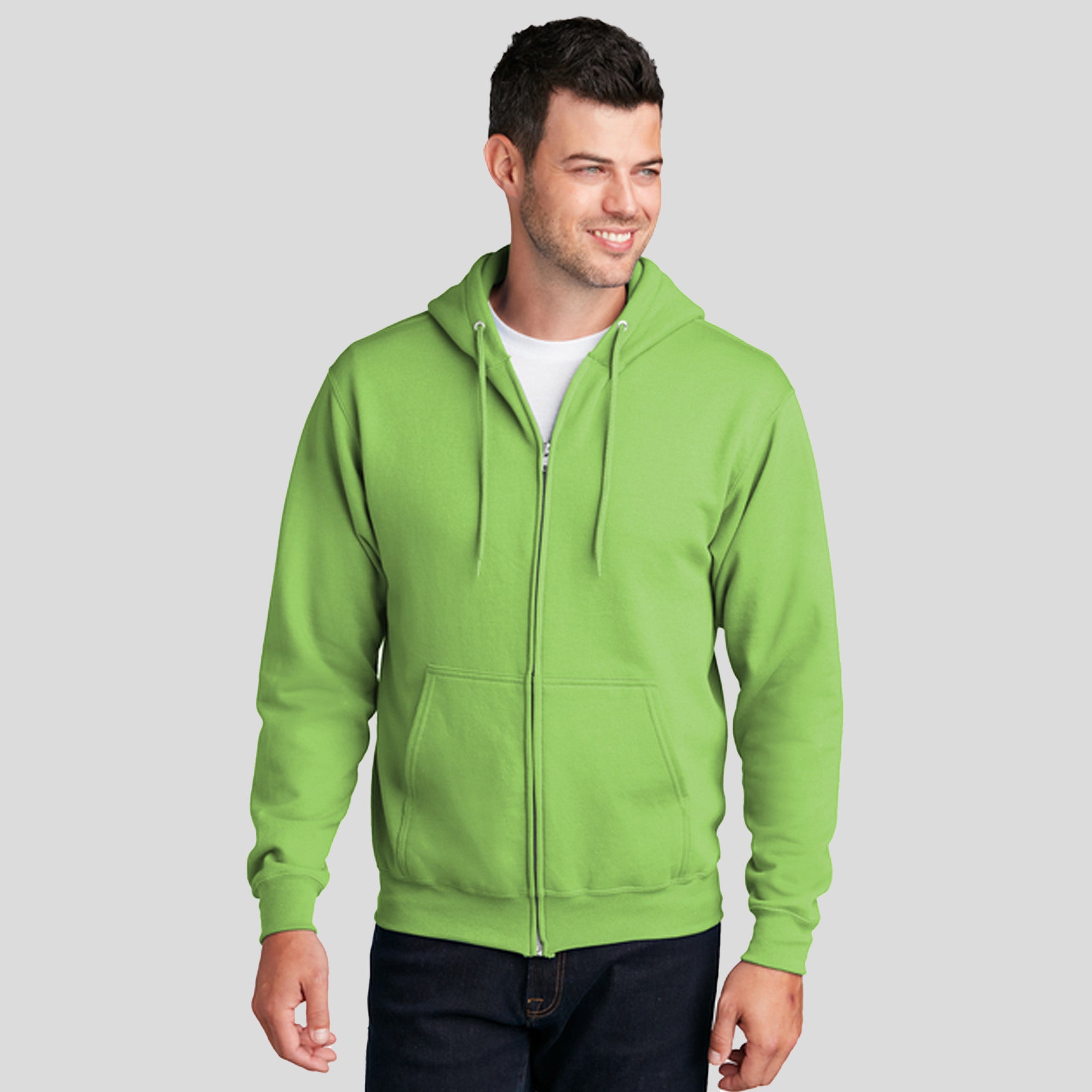 Men's Core Fleece Full-Zip Hooded Sweatshirt | Lime