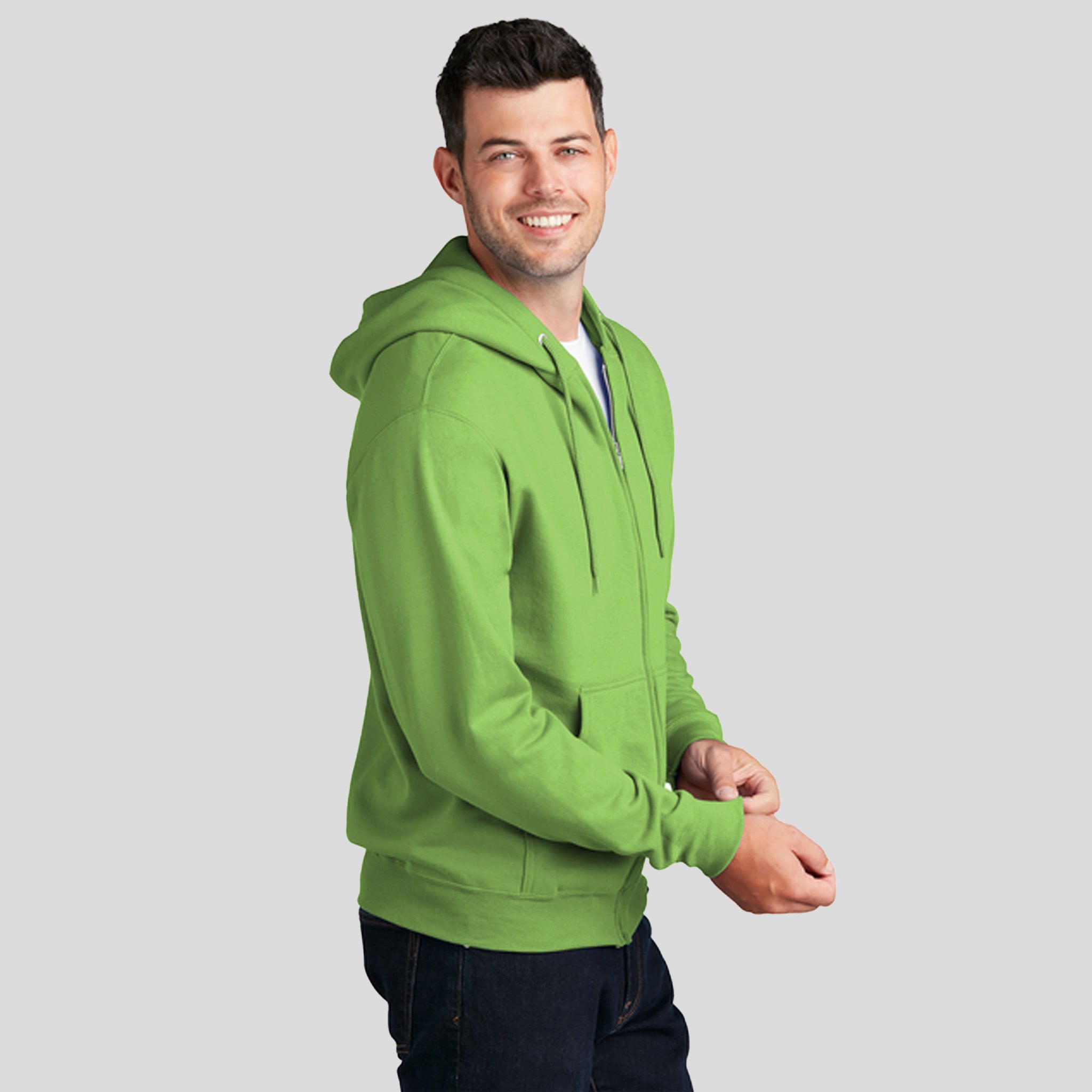 Men's Core Fleece Full-Zip Hooded Sweatshirt | Lime