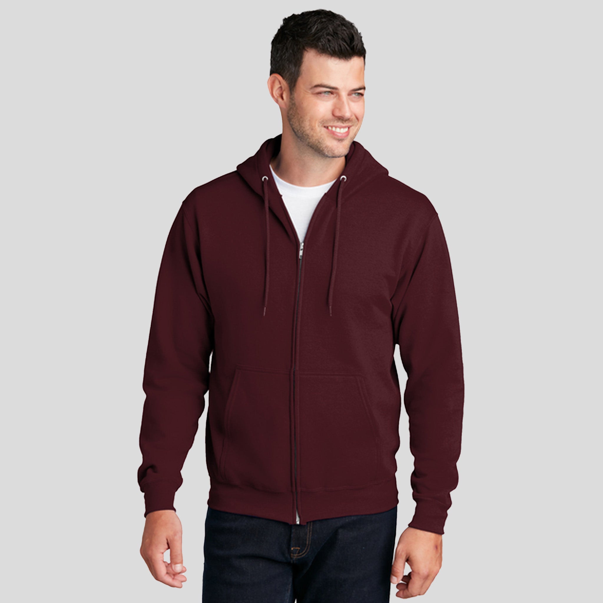 Men's Core Fleece Full-Zip Hooded Sweatshirt | Maroon
