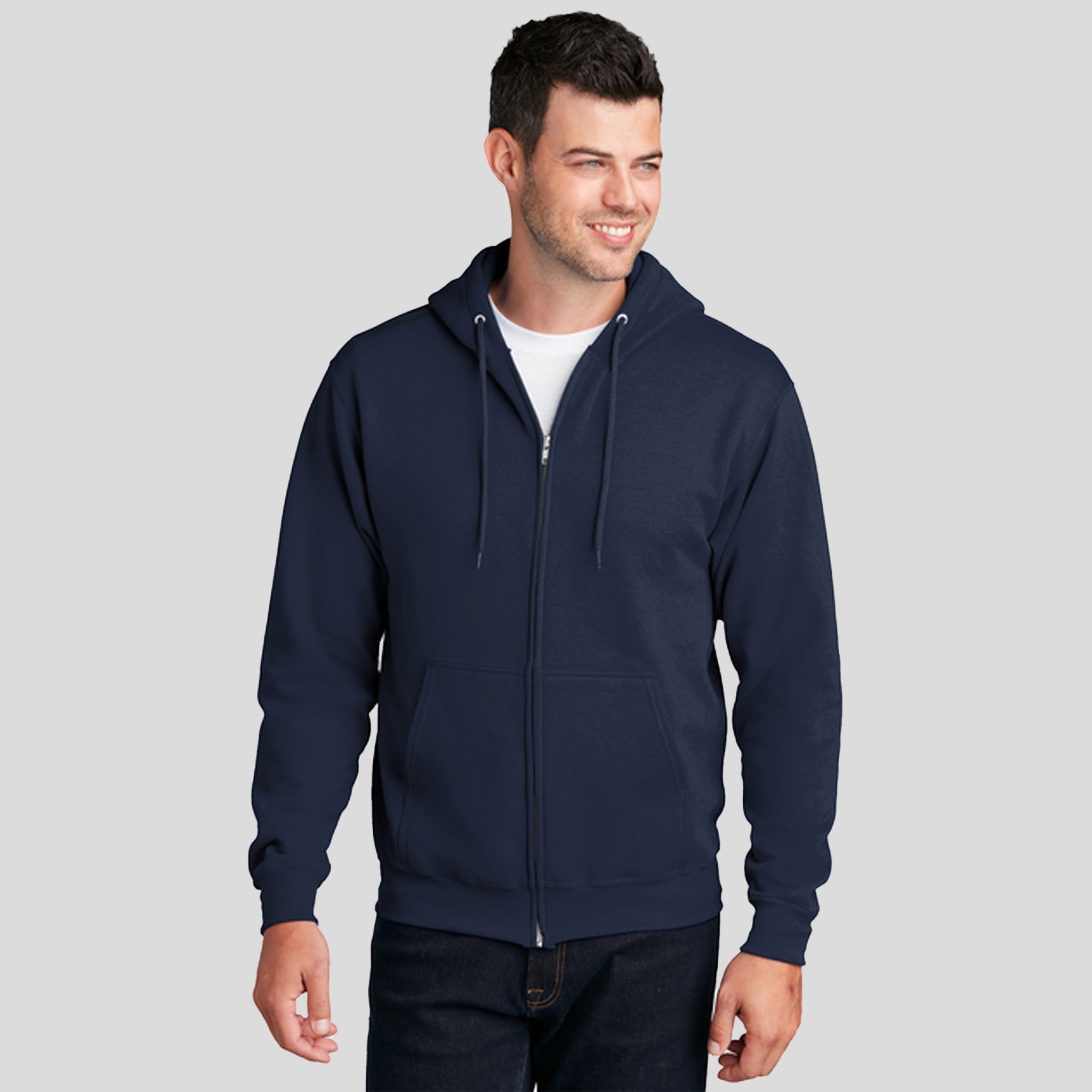 Men's Core Fleece Full-Zip Hooded Sweatshirt | Navy