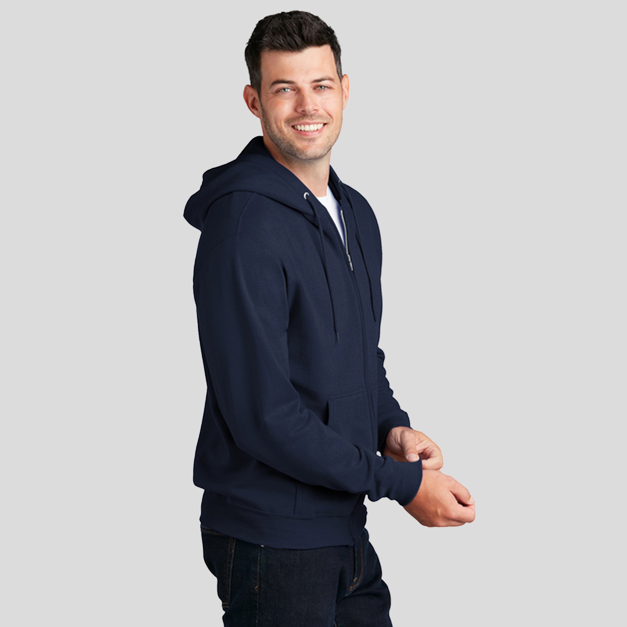 Men's Core Fleece Full-Zip Hooded Sweatshirt | Navy