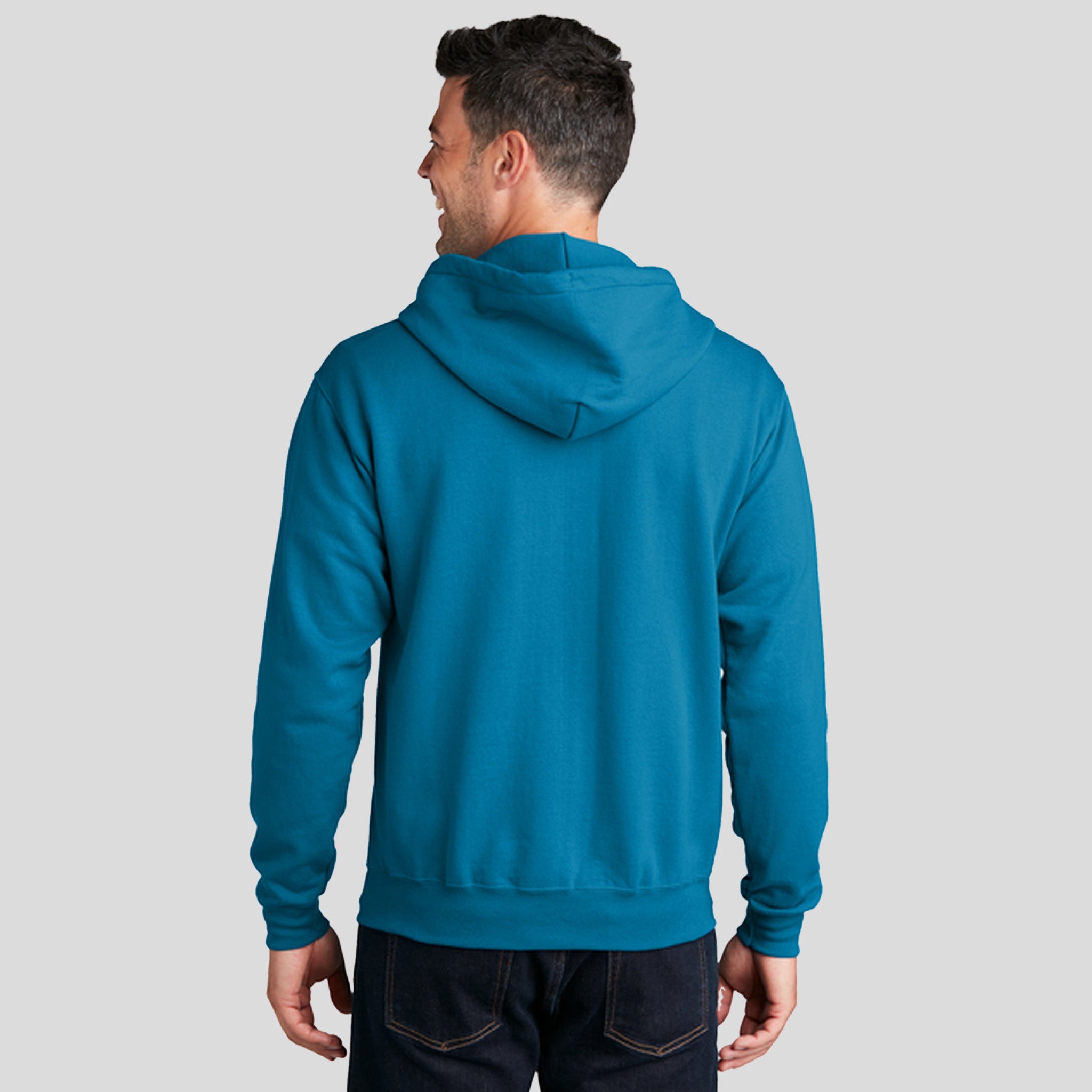 Men's Core Fleece Full-Zip Hooded Sweatshirt | Neon Blue