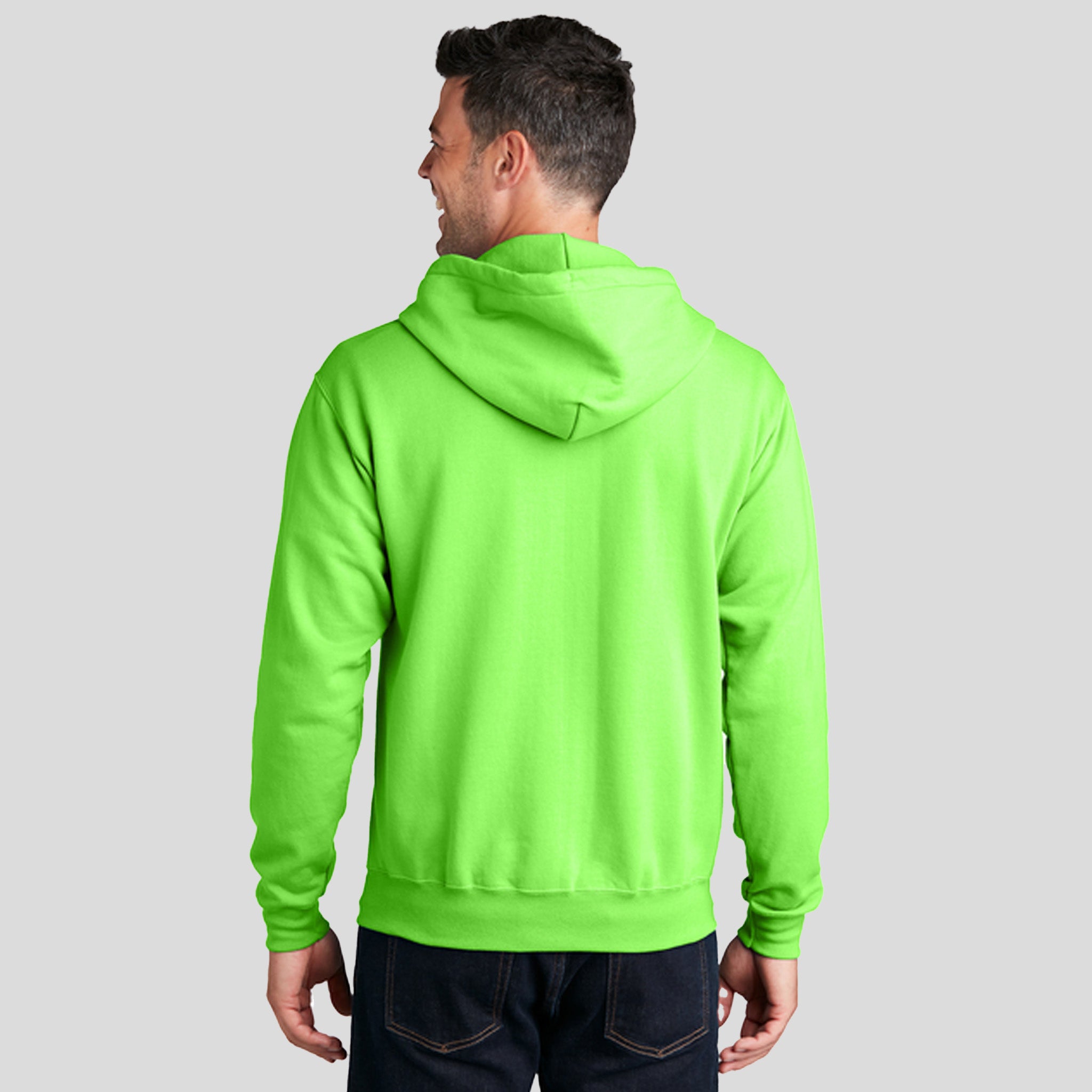 Men's Core Fleece Full-Zip Hooded Sweatshirt | Neon Green