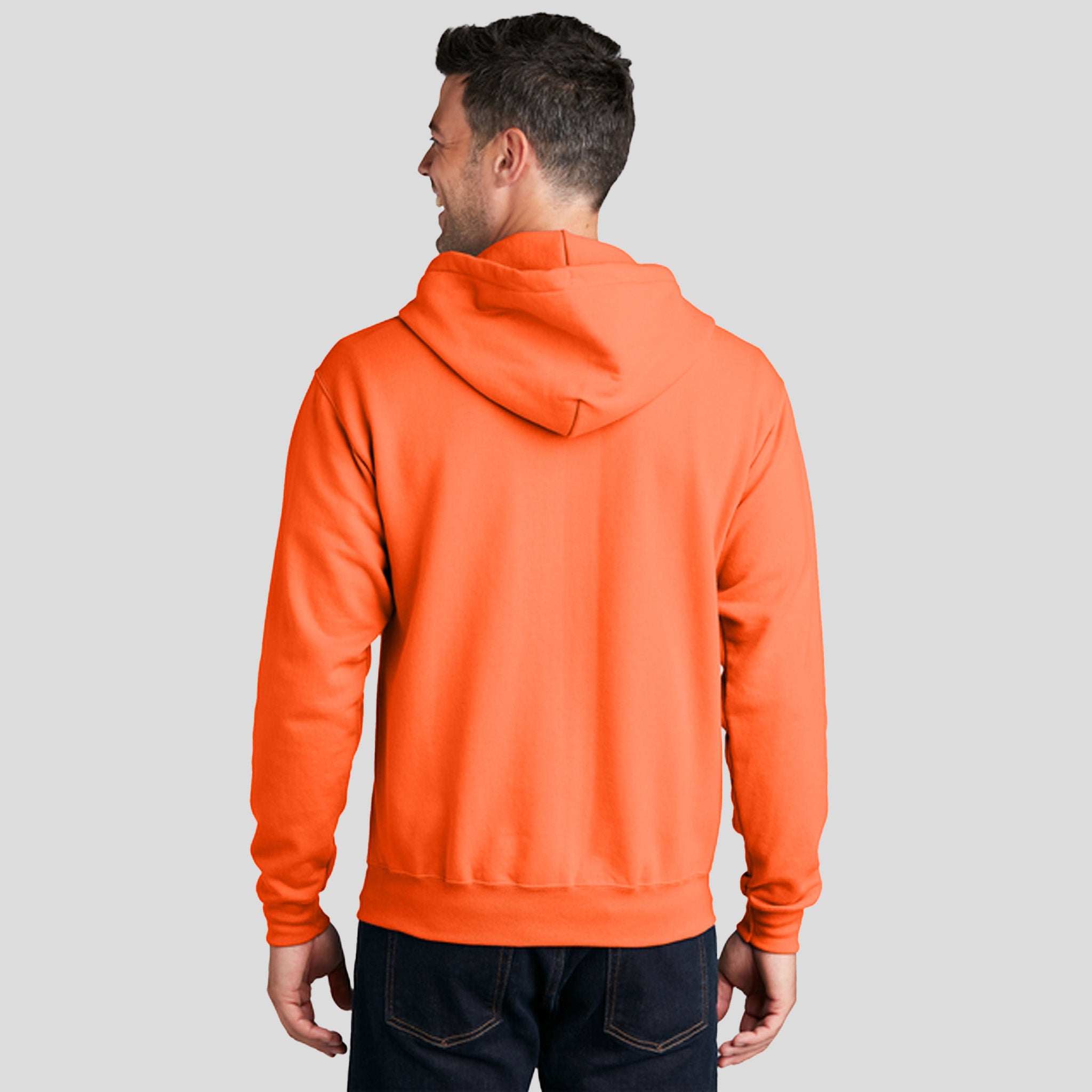 Men's Core Fleece Full-Zip Hooded Sweatshirt | Neon Orange