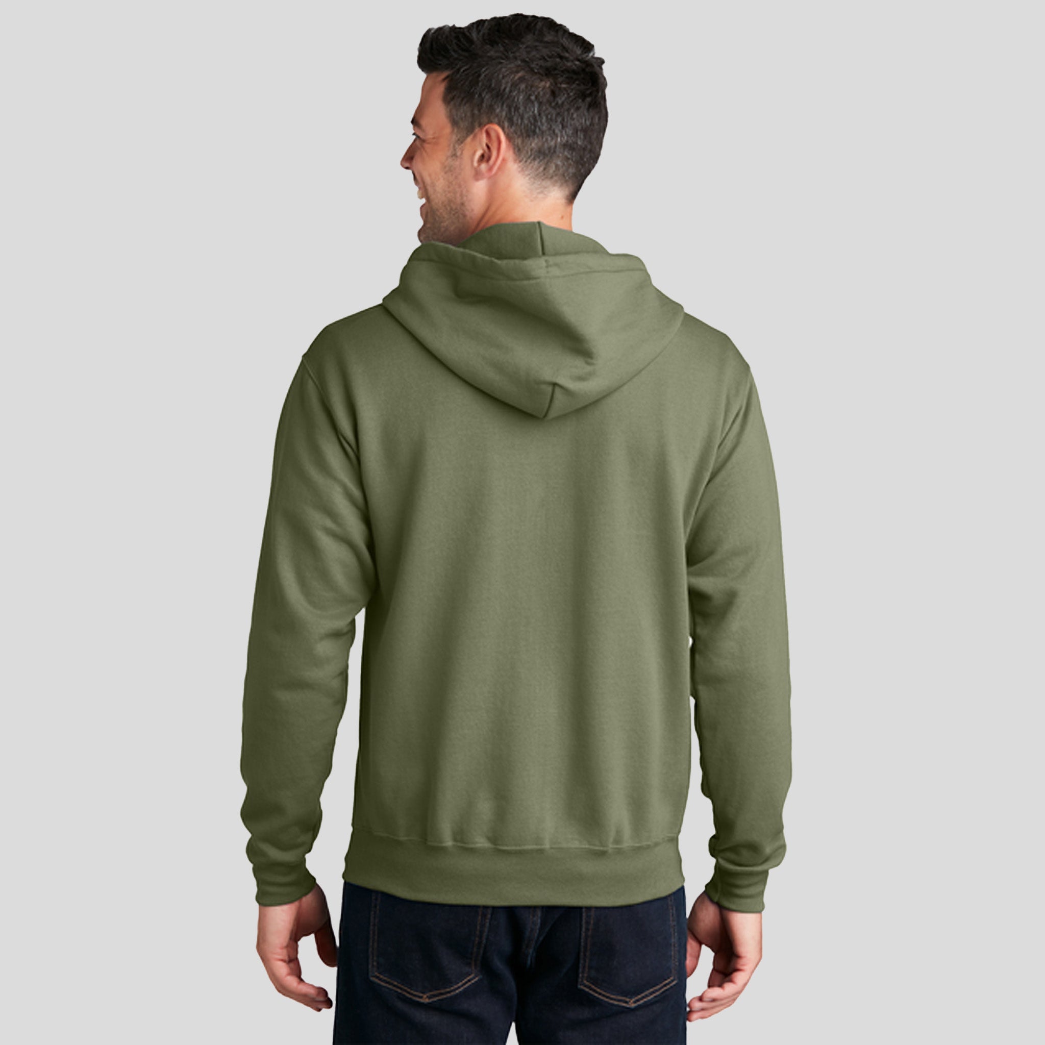 Men's Core Fleece Full-Zip Hooded Sweatshirt | Olive Drab Green