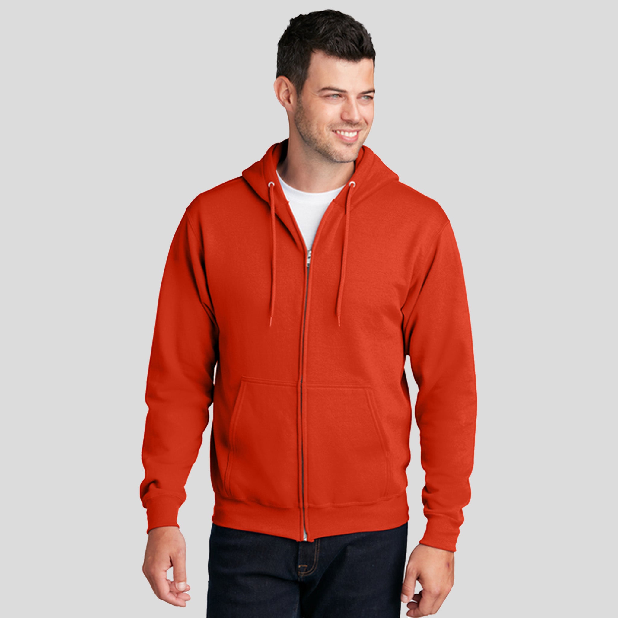 Men's Core Fleece Full-Zip Hooded Sweatshirt | Orange