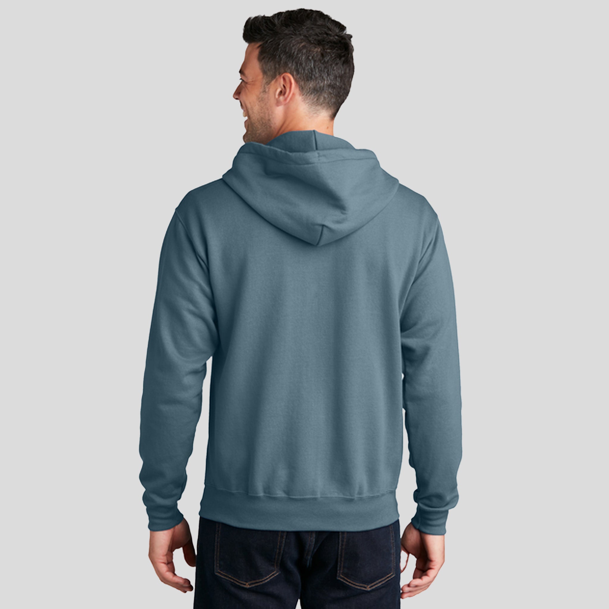 Men's Core Fleece Full-Zip Hooded Sweatshirt | Steel Blue