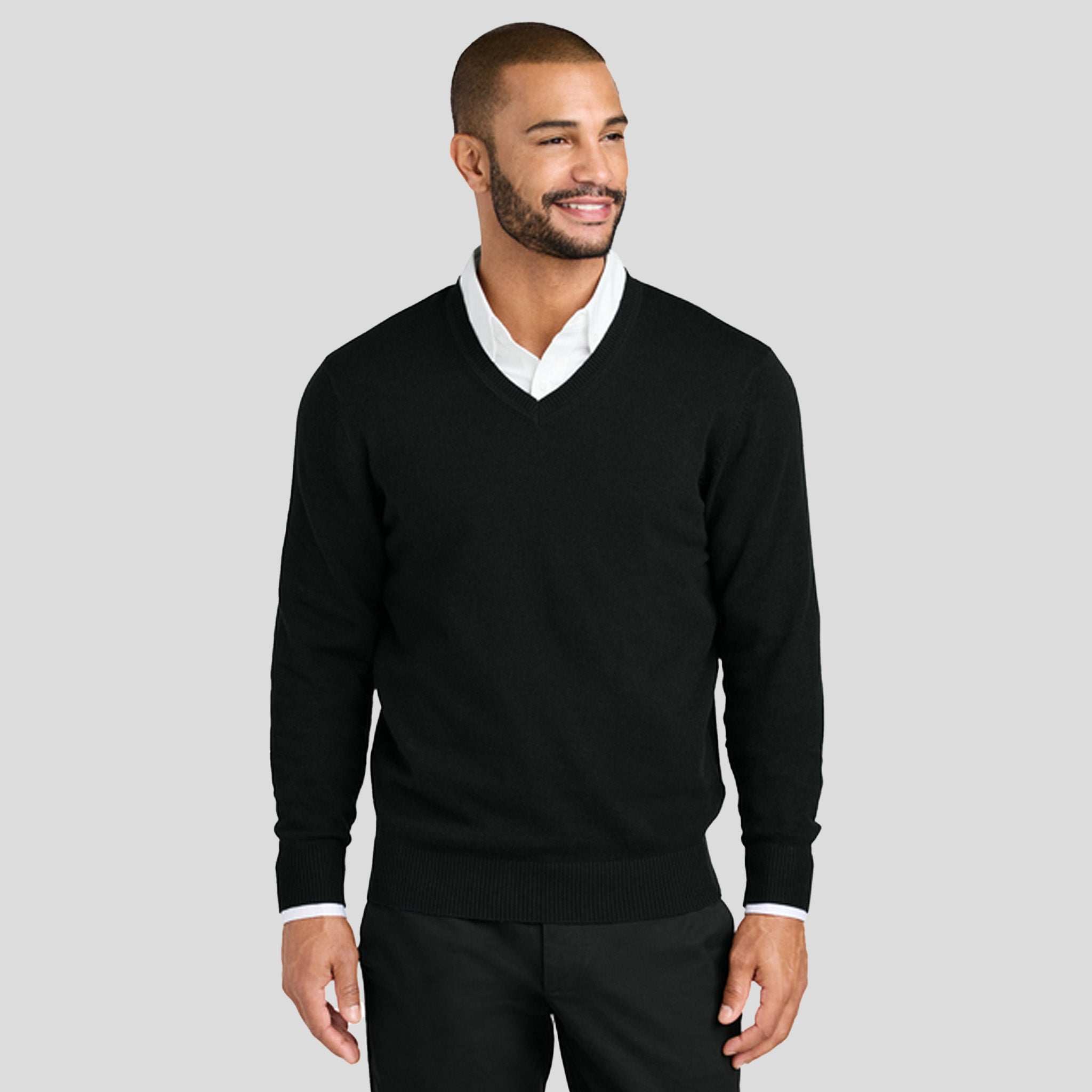 Easy Care V-Neck Sweater | Deep Black