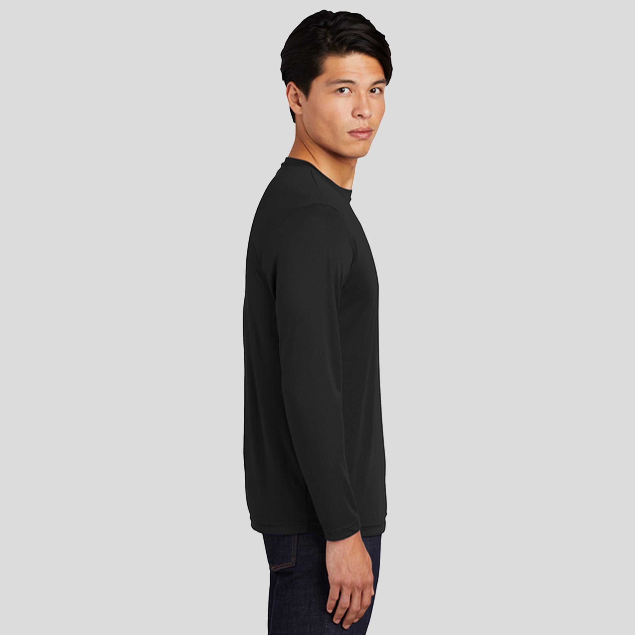 Men's Tall Long Sleeve PosiCharge® Competitor™ Tee | Black