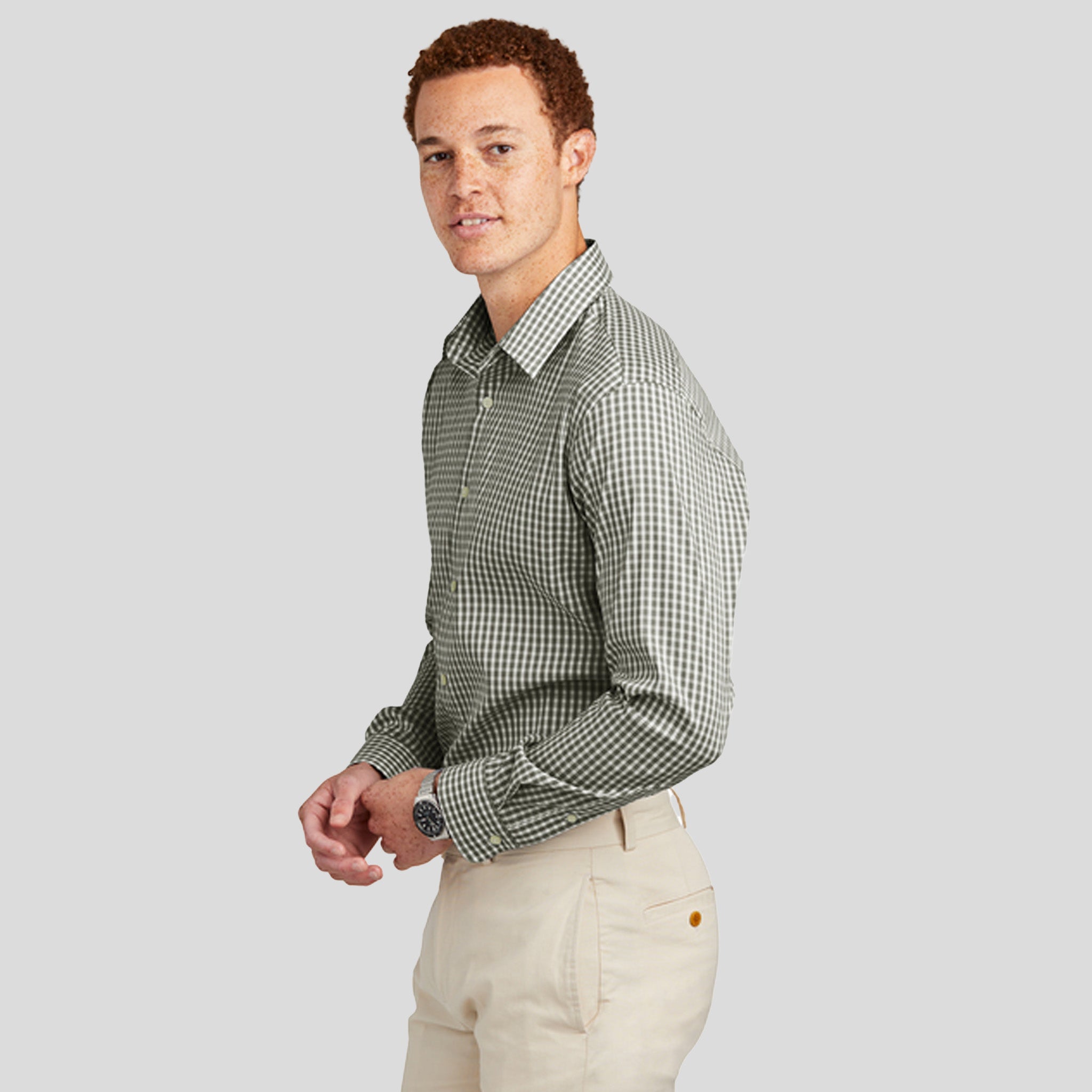Tech Stretch Patterned Shirt | Deep Black Check