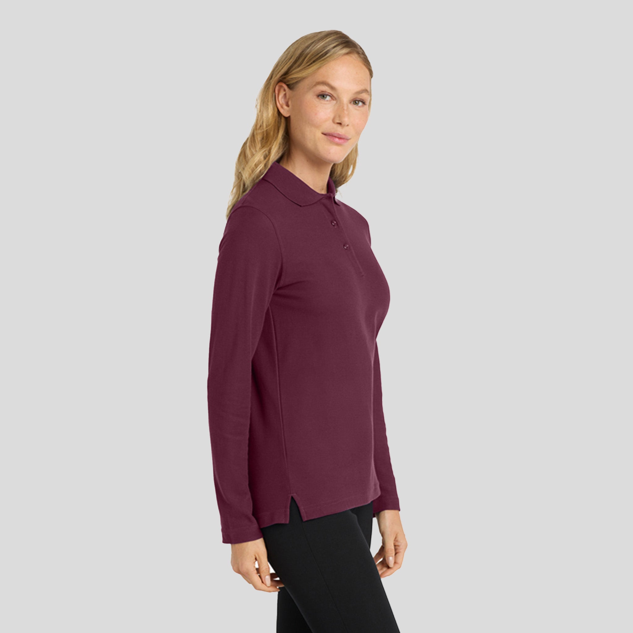 Women's Silk Touchβ’ Long Sleeve Polo | Burgundy