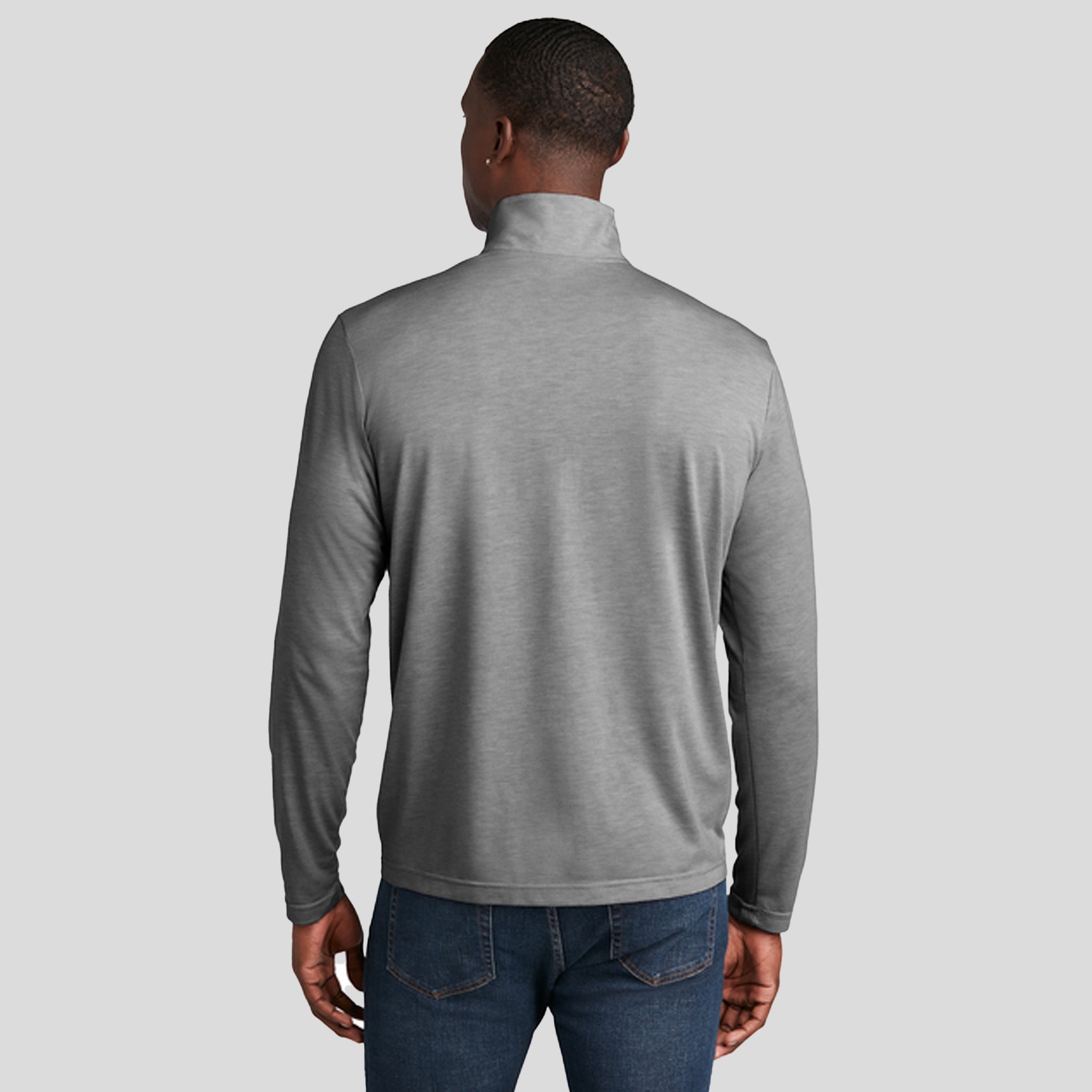 Men's PosiCharge ยฎ Tri-Blend Wicking 1/4-Zip Pullover | Dark Grey Heather