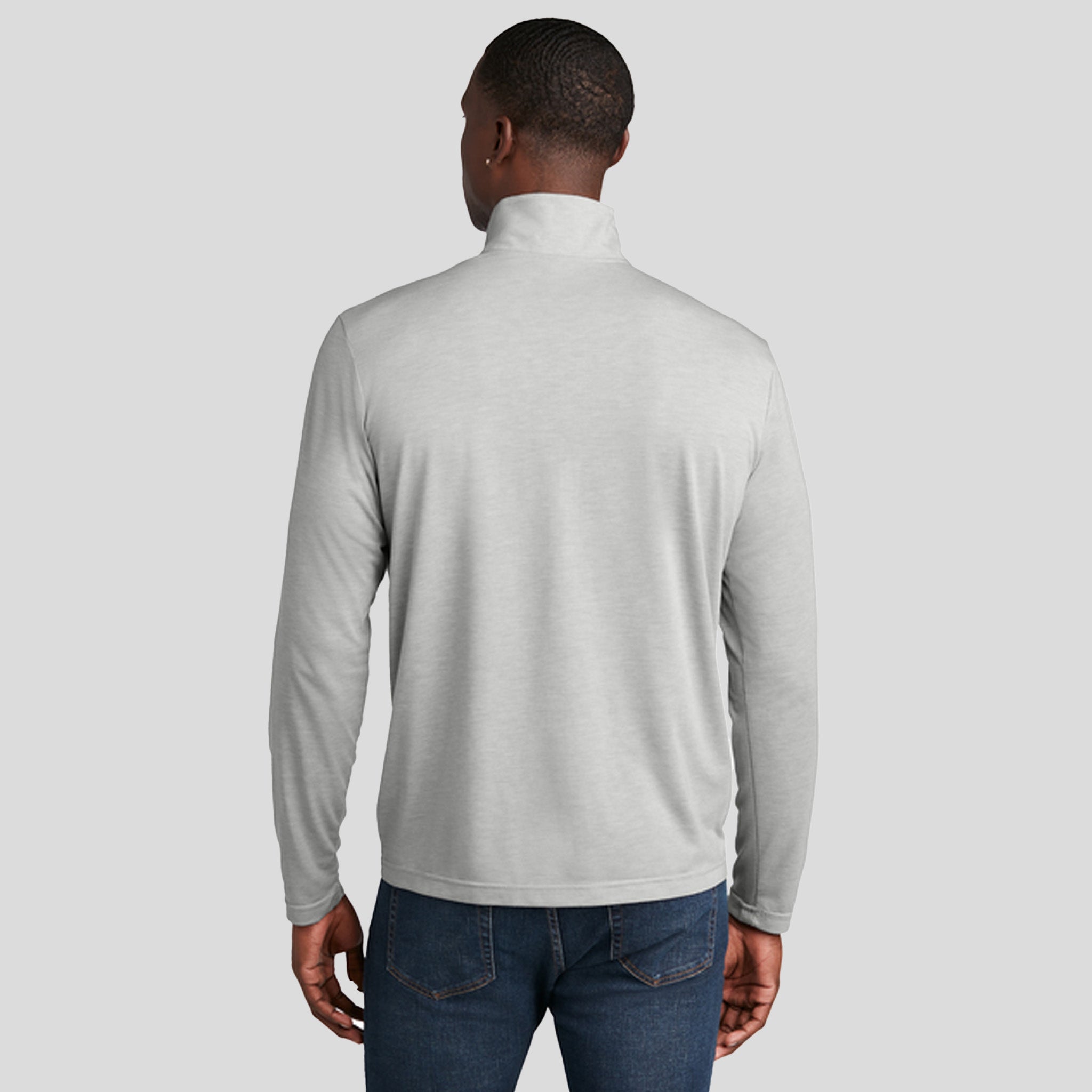 Men's PosiCharge ยฎ Tri-Blend Wicking 1/4-Zip Pullover | Light Grey Heather