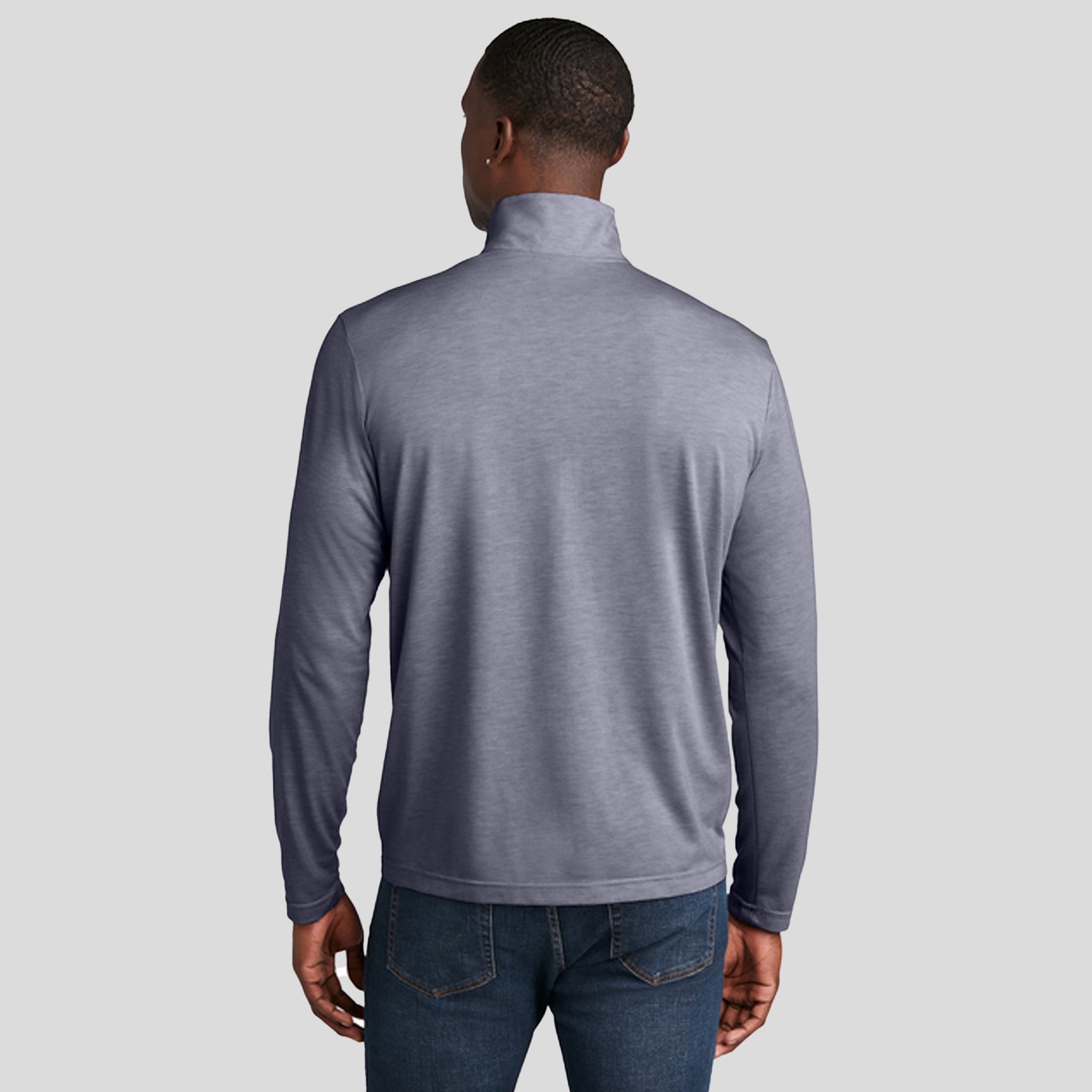 Men's PosiCharge ยฎ Tri-Blend Wicking 1/4-Zip Pullover | True Navy Heather