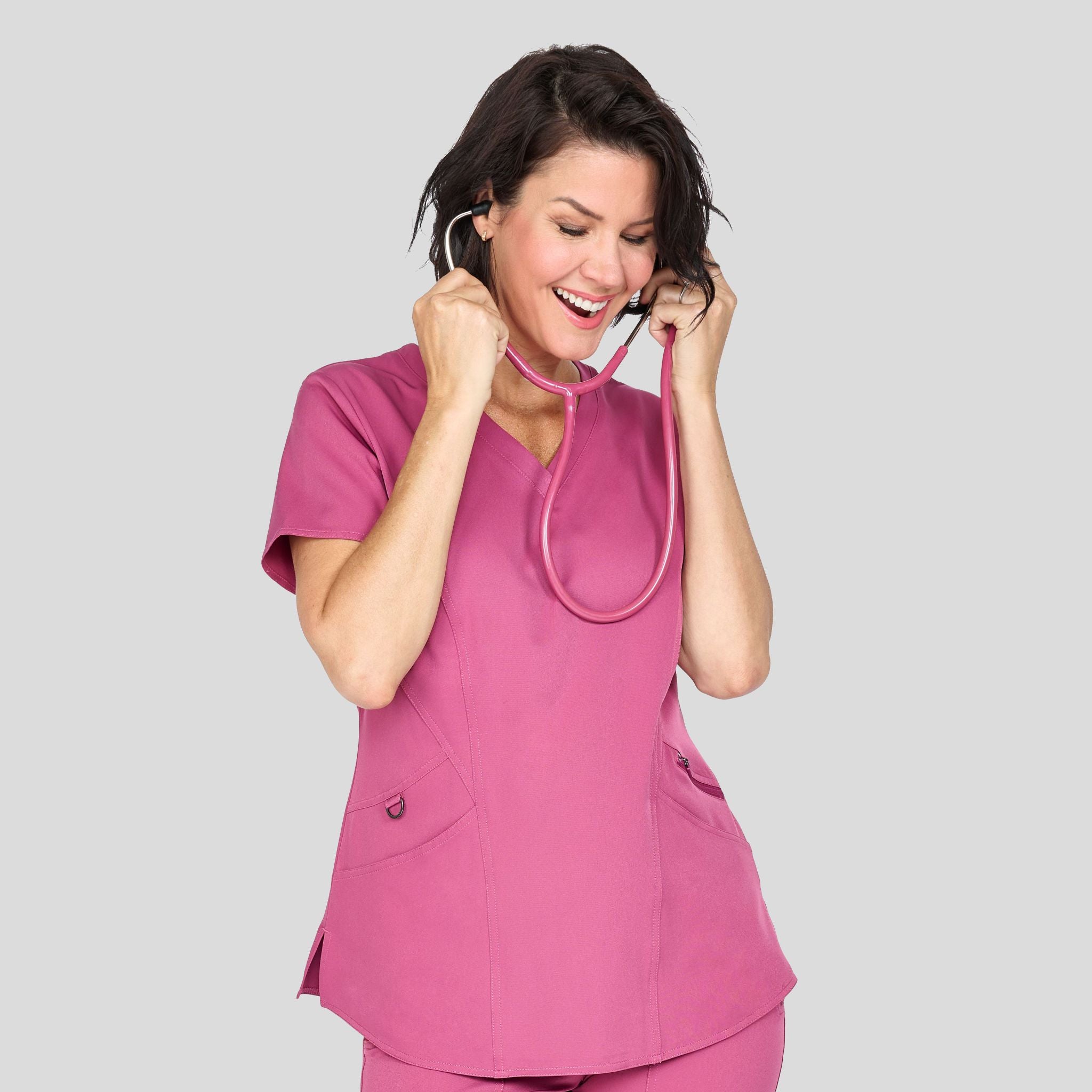 Ava Back Knit Top | Deep Rose