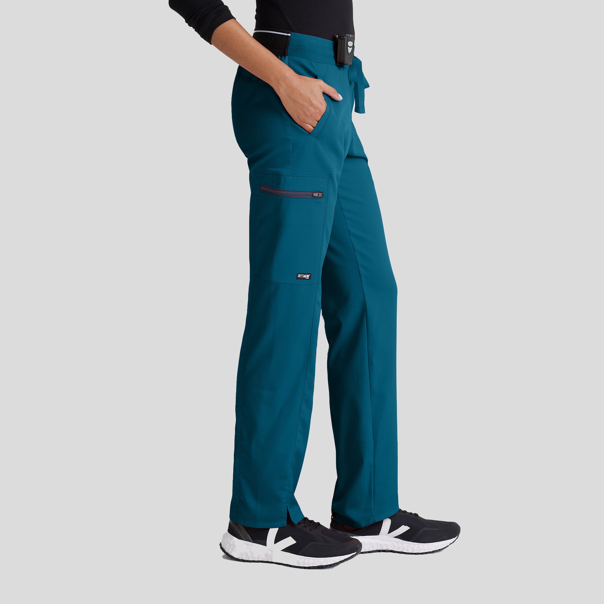 Kim 3-Pocket Mid-Rise Straight Leg Scrub Pant | Bahama