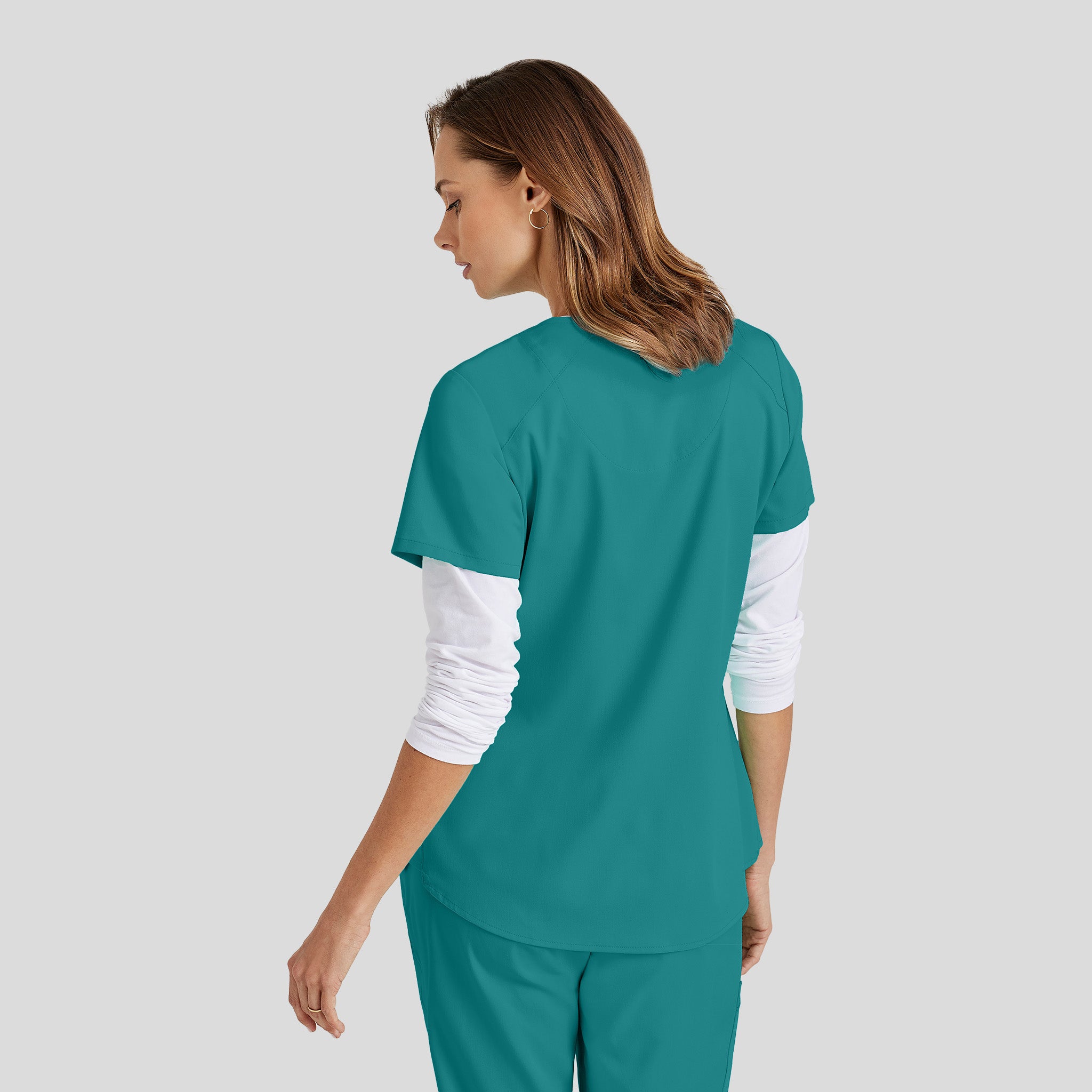 Emma 4-Pocket V-Neck Scrub Top | Teal