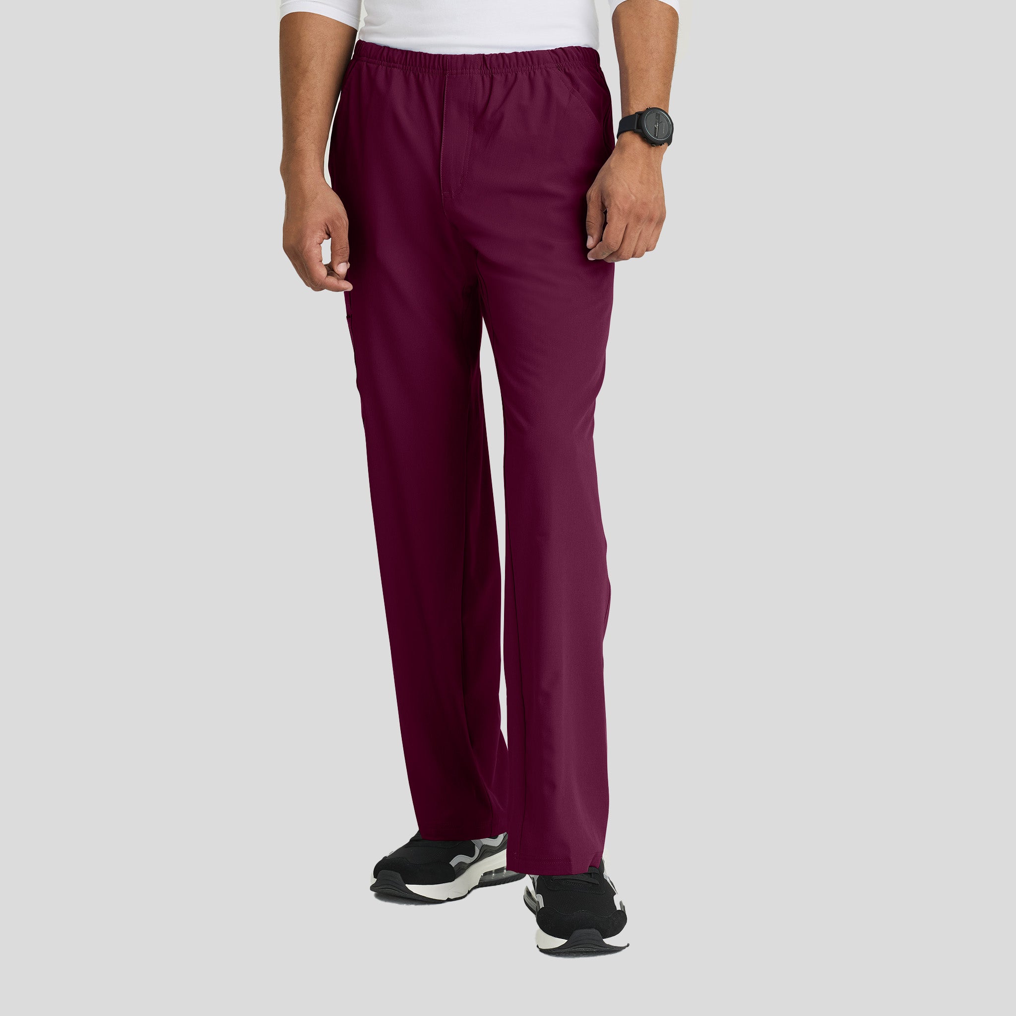 Men's Structure 4-Pockets Zip-Fly Scrub Pant | Wine