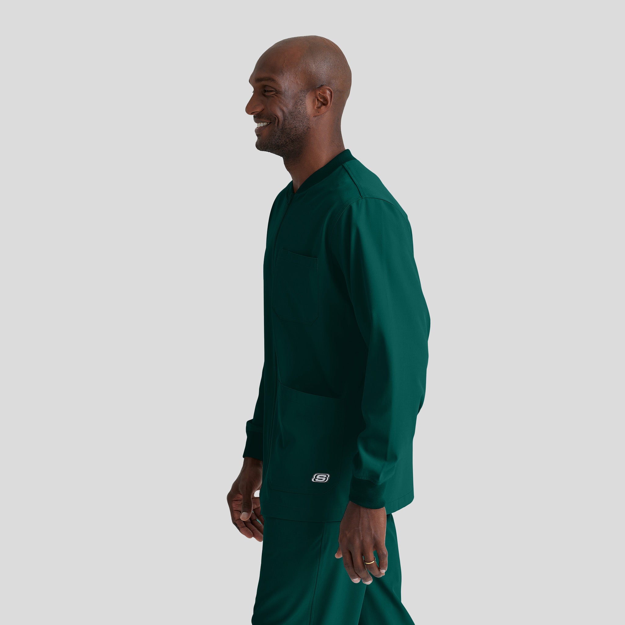 Men's Structure 3-Pocket Crewneck Warmup Scrub Jacket | Hunter